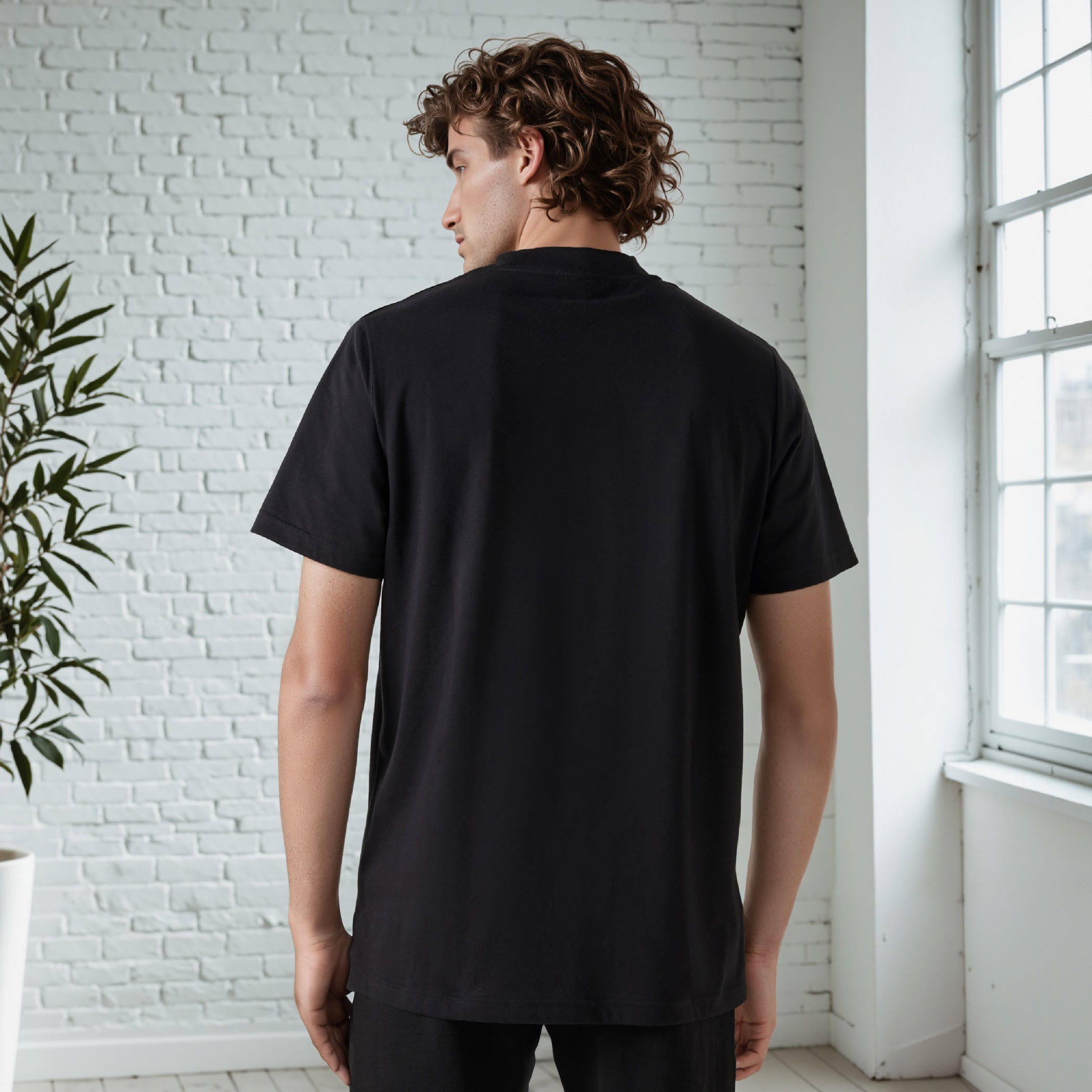 تيشيرت بقصّة مريحة وياقة ضيّقة وأكمام قصيرة من كابا-men-clothing-sportswearandactivewear-tshirtsandpolos-image-3