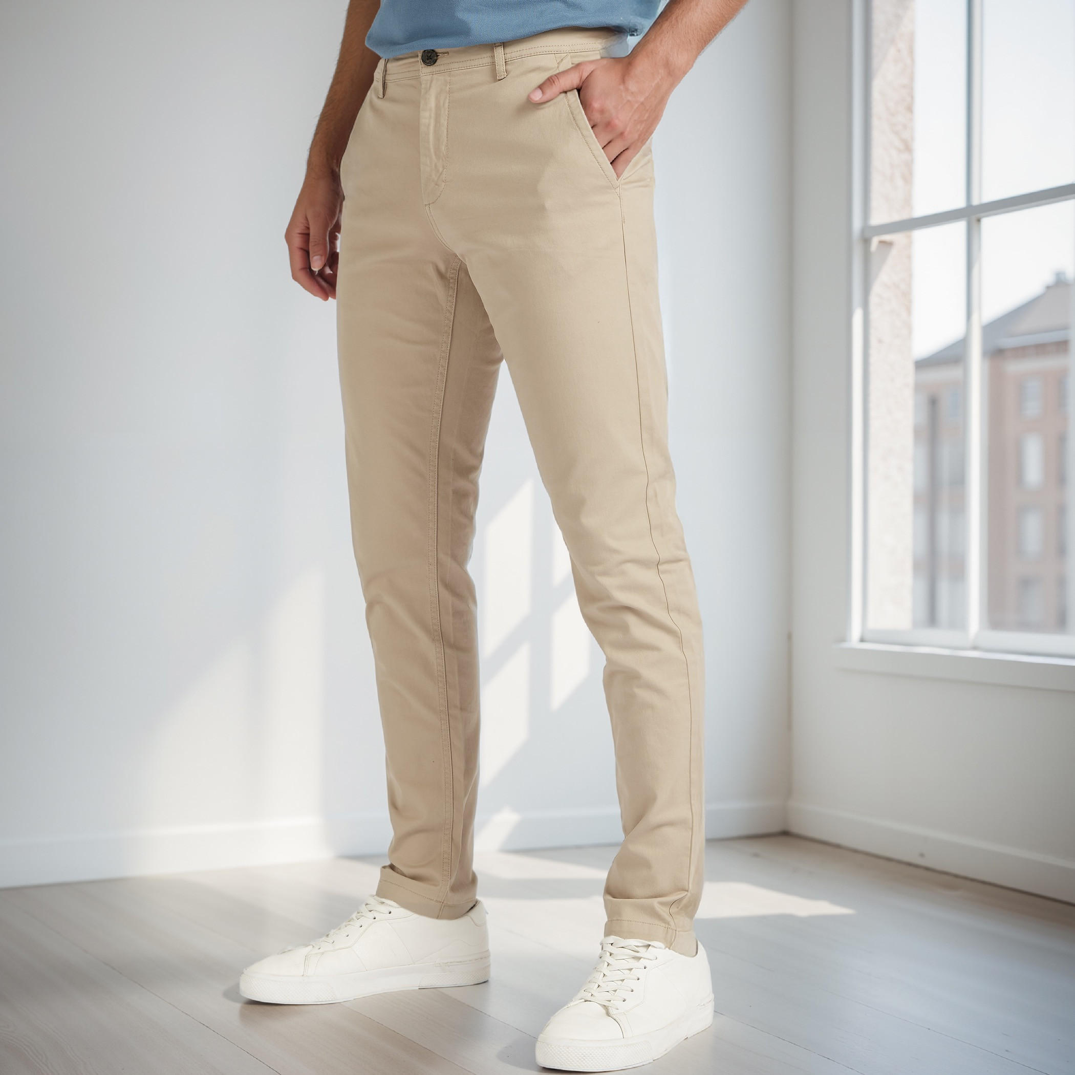 Slim Fit Chinos with Pockets and Button Closure-PROMO_SP_AE_2FOR99_110625-image-1