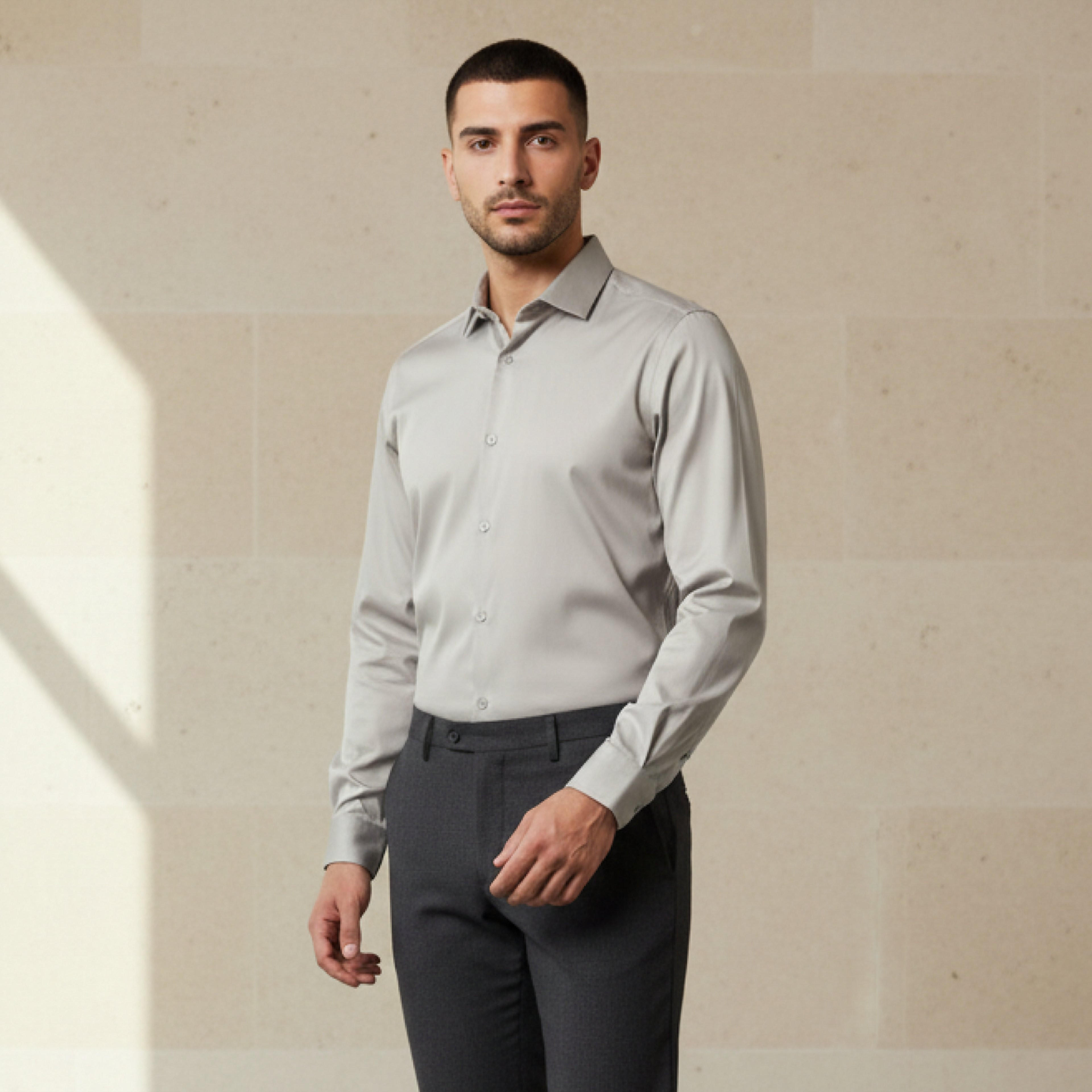 قميص بقصّة عادية وياقة عريضة وأكمام طويلة للرجال-men-clothing-shirts-image-4