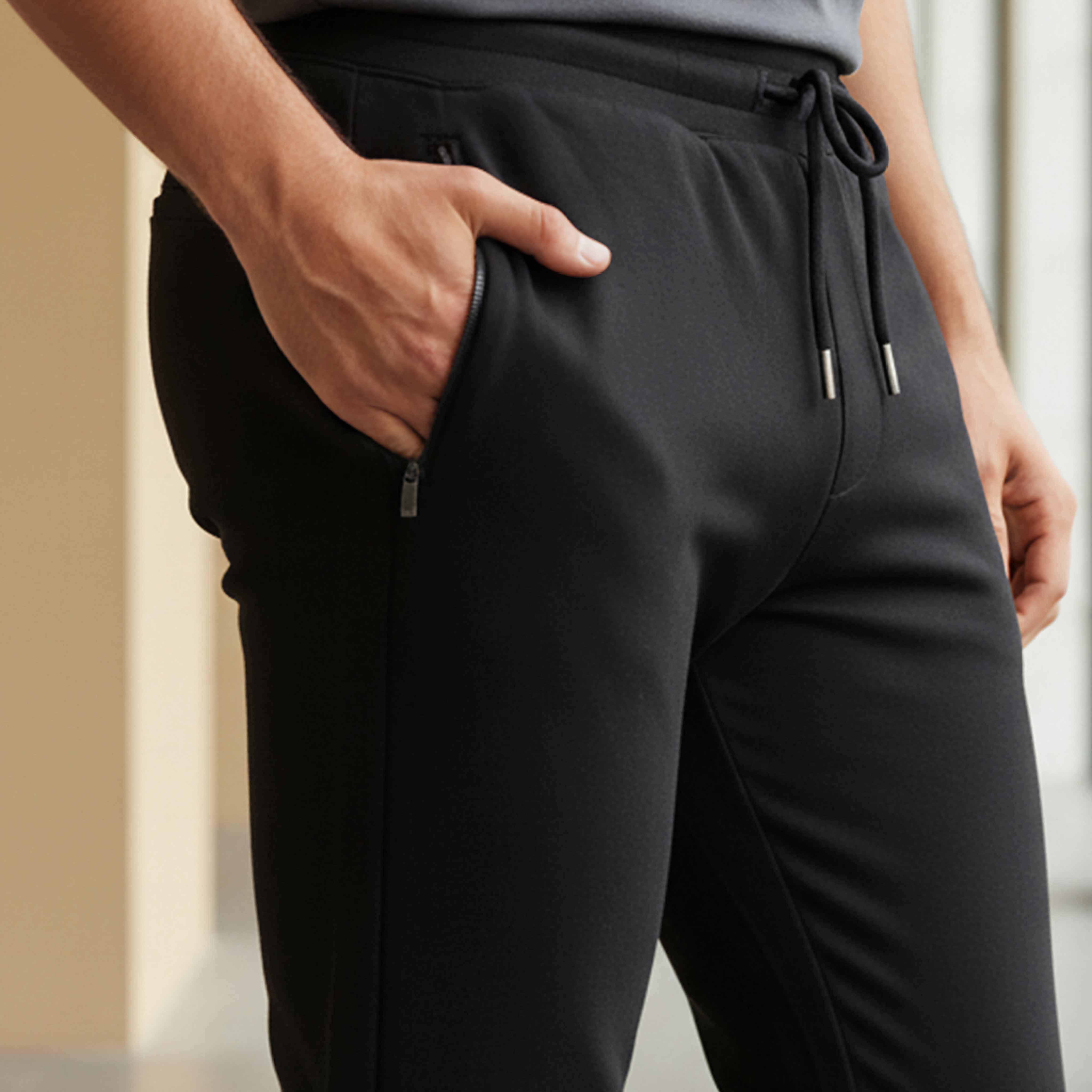 بنطال رياضي بقصة ضيقة مع إغلاق برباط من آيكونيك-men-clothing-bottoms-joggers-image-2