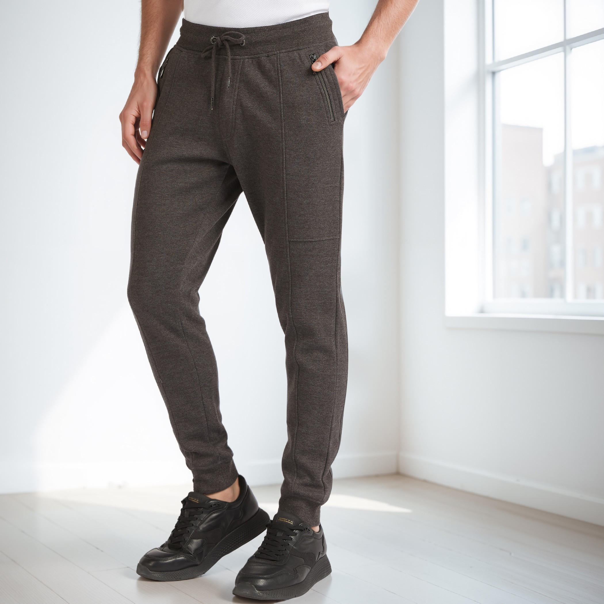 Iconic Solid Joggers with Drawstring Closure and Pockets-men-clothing-bottoms-joggers-image-1