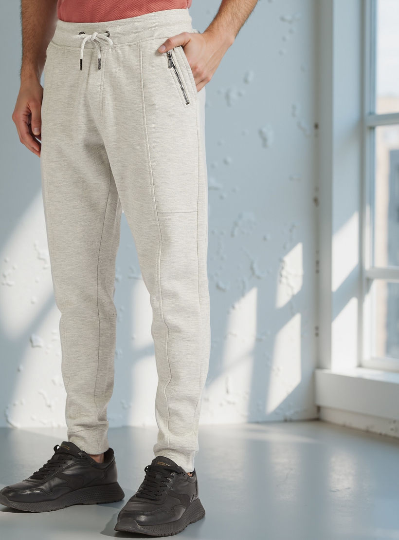 Iconic Textured Joggers with Drawstring Closure and Pockets-men-clothing-bottoms-joggers-image-1