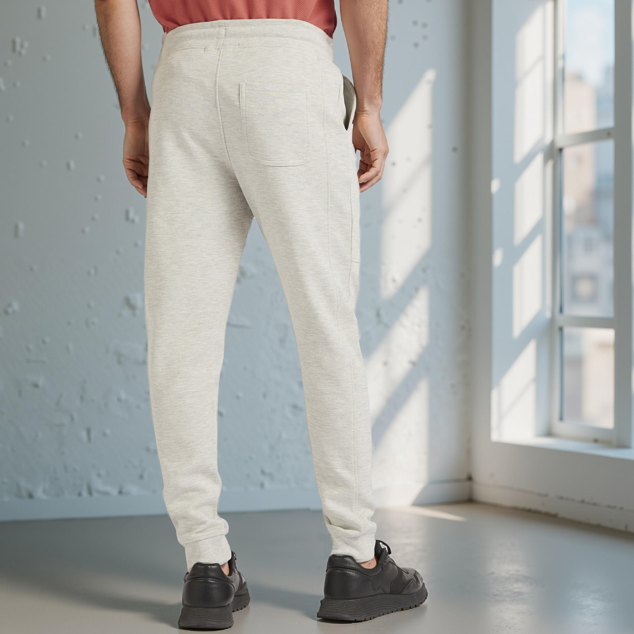 Iconic Textured Joggers with Drawstring Closure and Pockets-men-clothing-bottoms-joggers-image-3