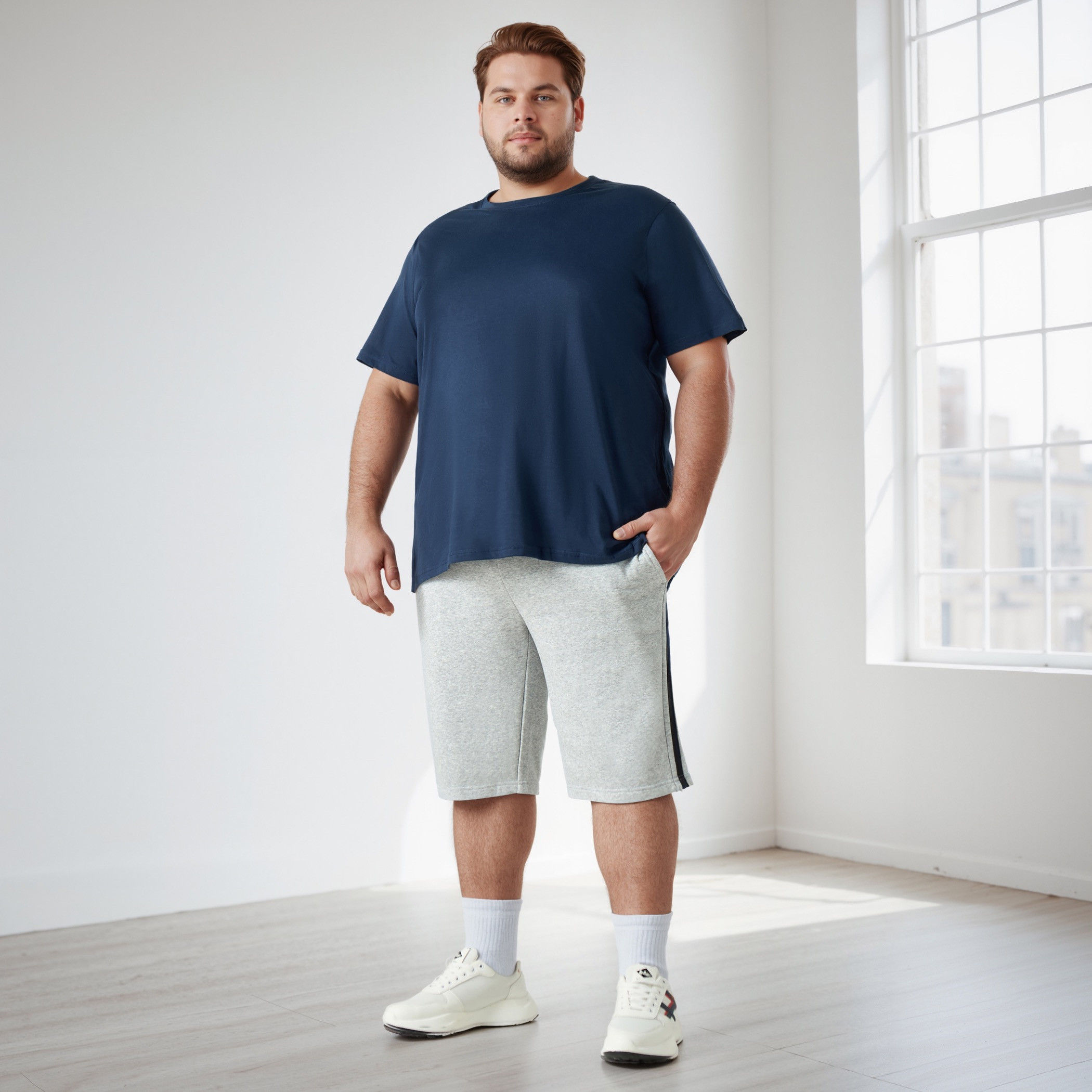 شورت مقاس كبير برباط إغلاق وجيوب-men-clothing-bottoms-shorts-image-5