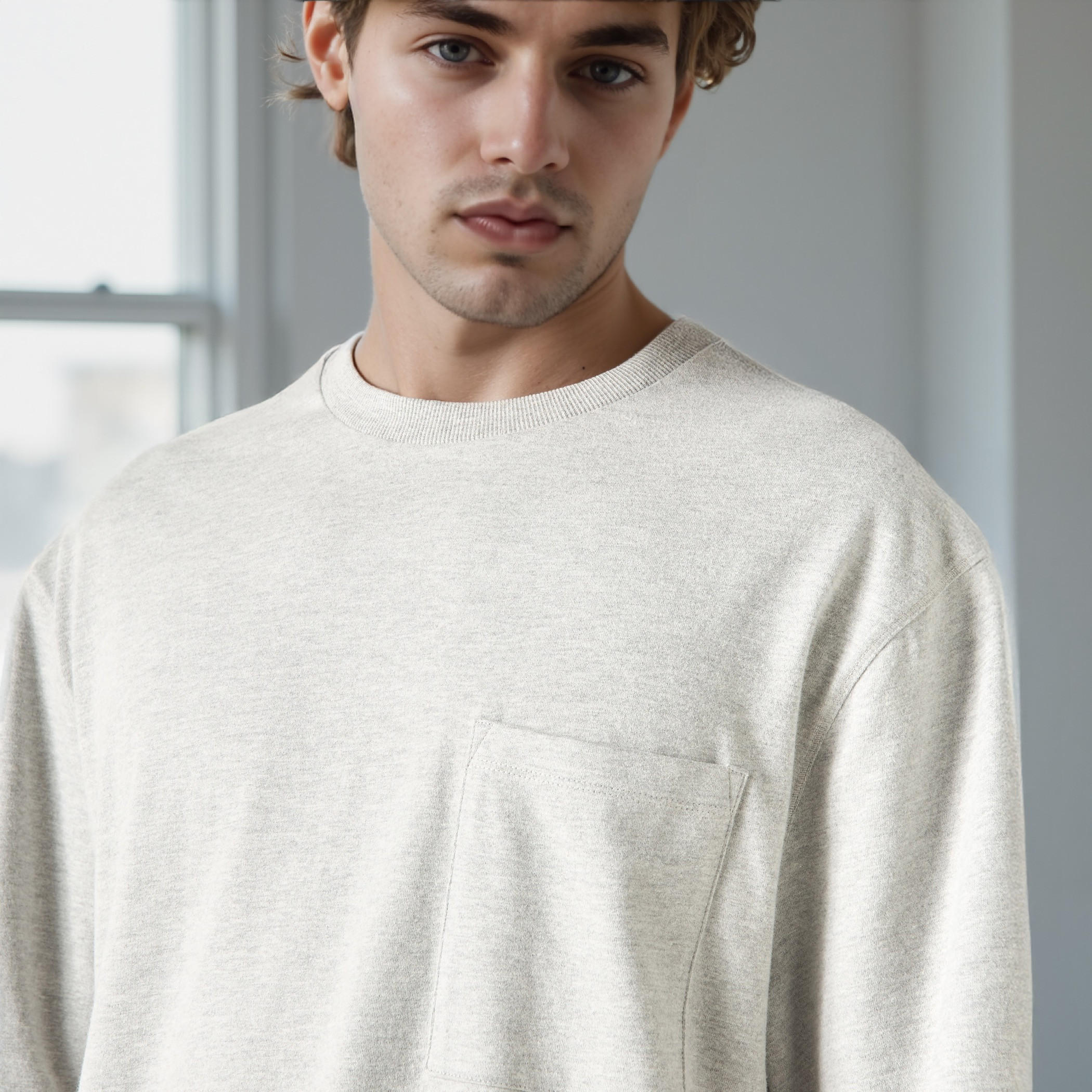 تيشيرت بقصّة عادية وياقة ضيّقة وأكمام قصيرة وجيب من لي كوبر-men-clothing-tshirtsandpolos-tshirts-image-4
