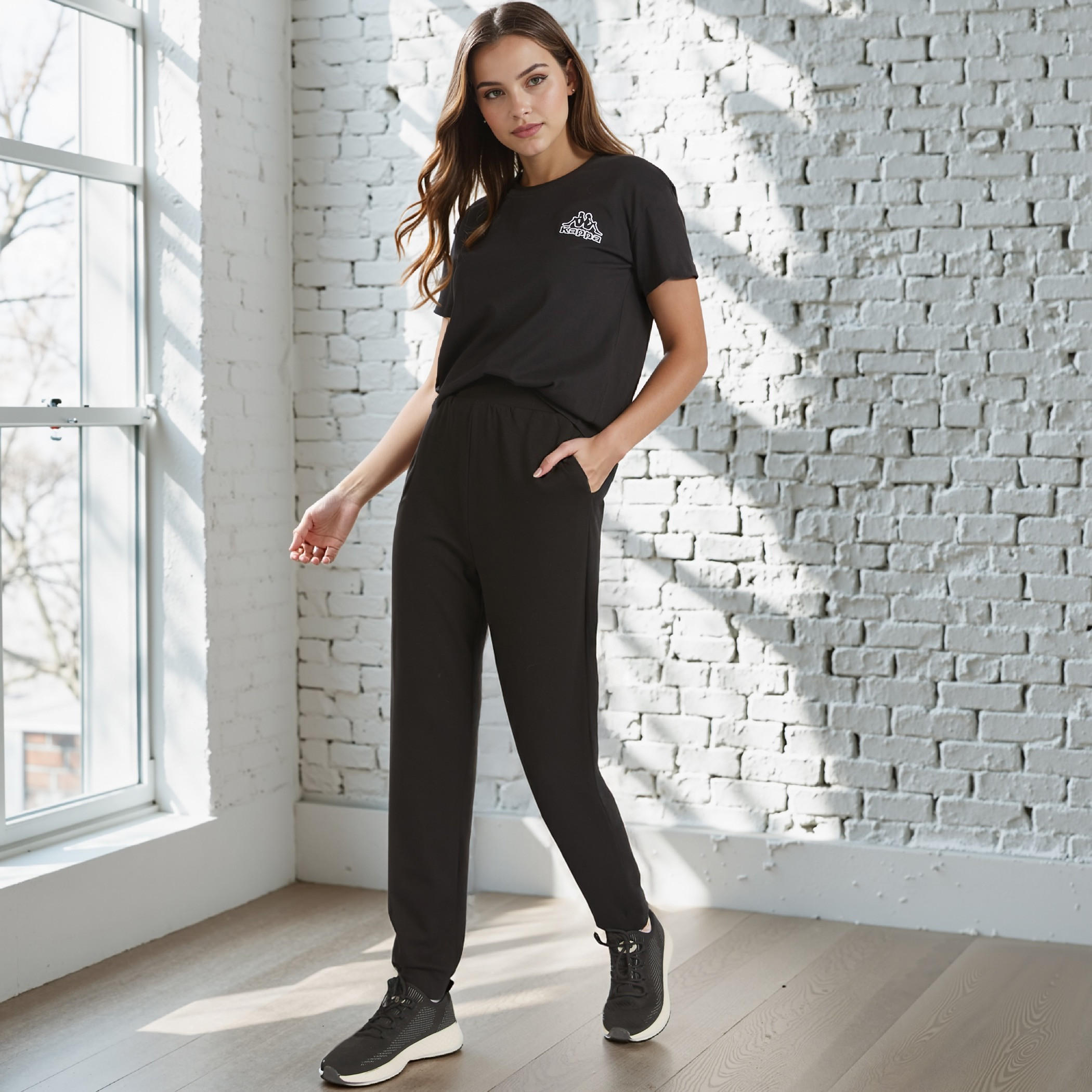 تيشيرت سادة بياقة مستديرة وأكمام قصيرة من كابا-women-clothing-tshirts-image-2