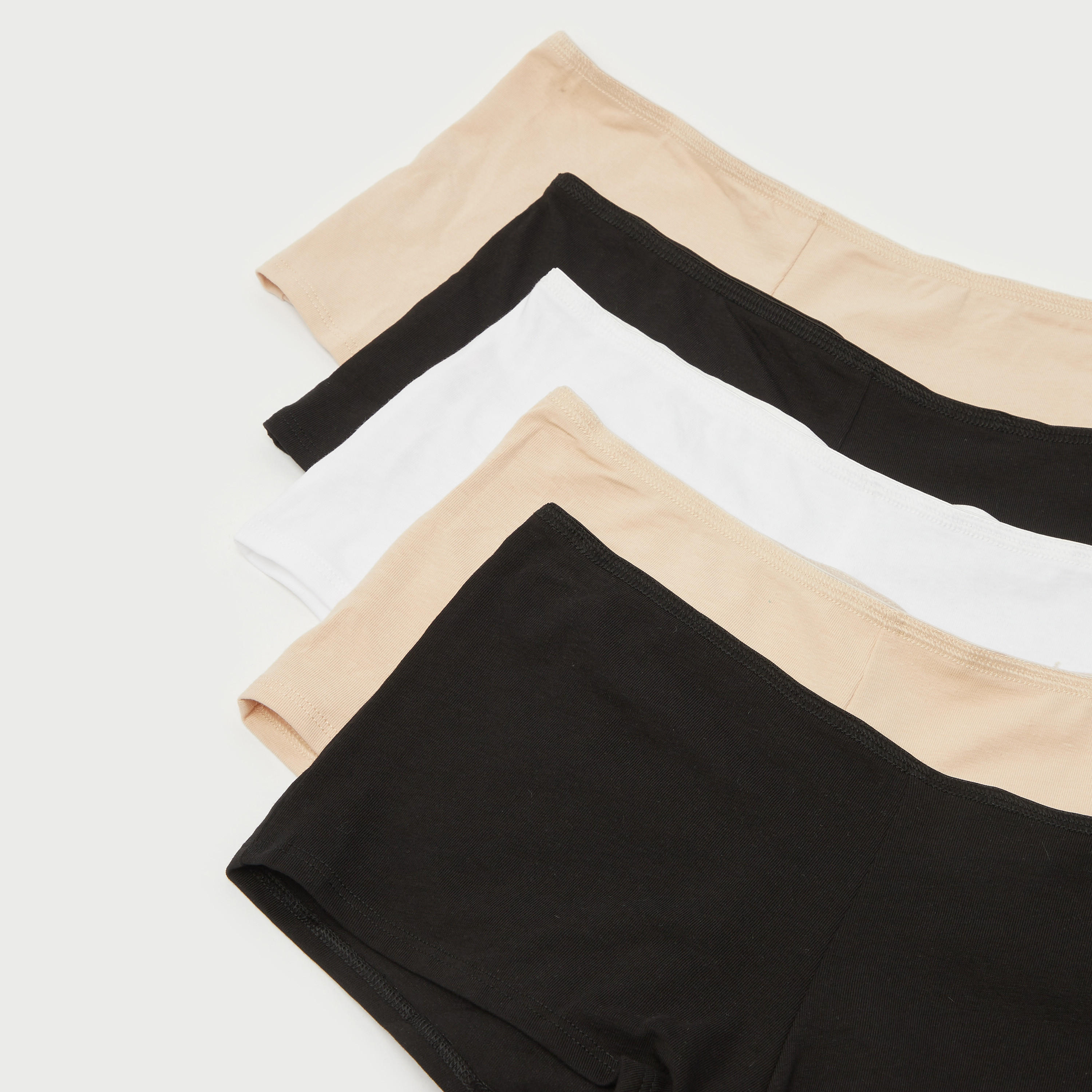 Set of 5 - Boyshorts with Elasticated Waistband and Antibacterial Protection-women-clothing-lingerie-panties-image-2