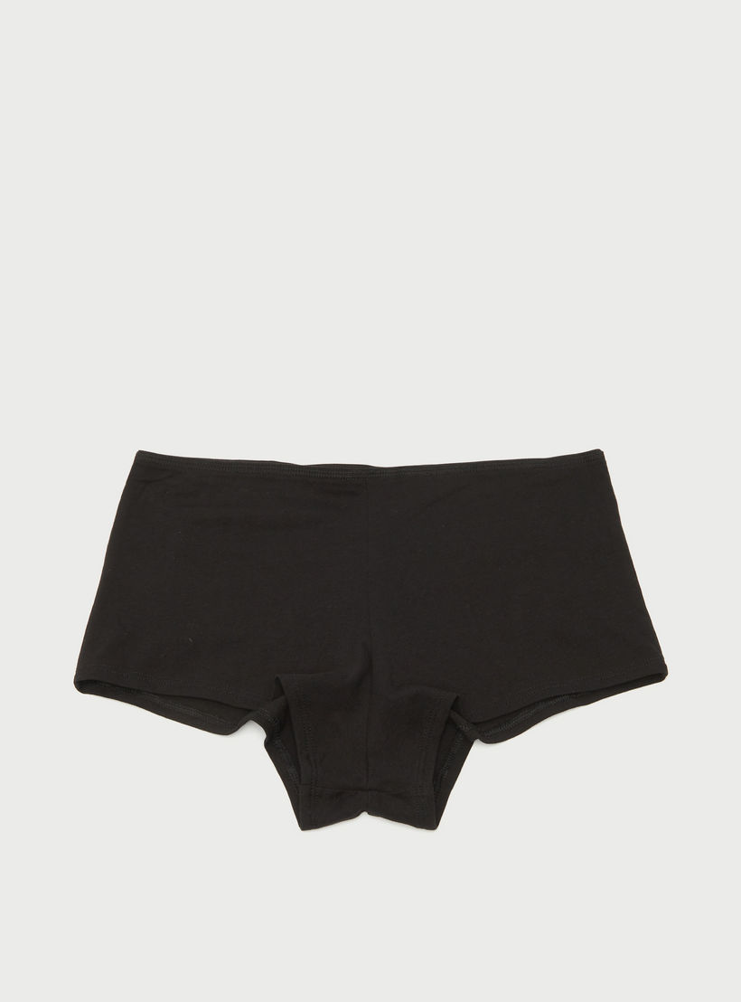 Set of 5 - Boyshorts with Elasticated Waistband and Antibacterial Protection-women-clothing-lingerie-panties-image-3