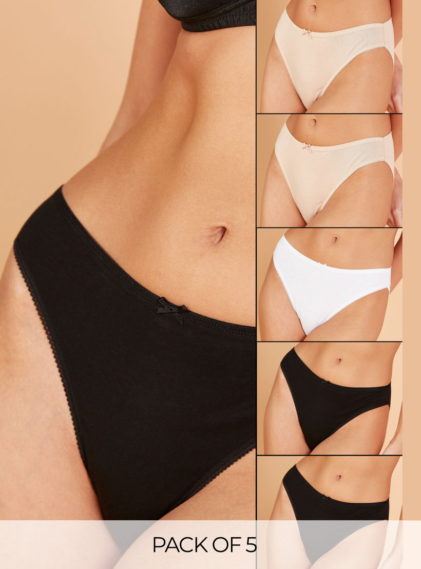 Set of 5 - Splash Intimates Hipster Briefs with Elasticated Waistband and Antibacterial Protection-CP_BESTPRICE_EXCLUSION-image-1