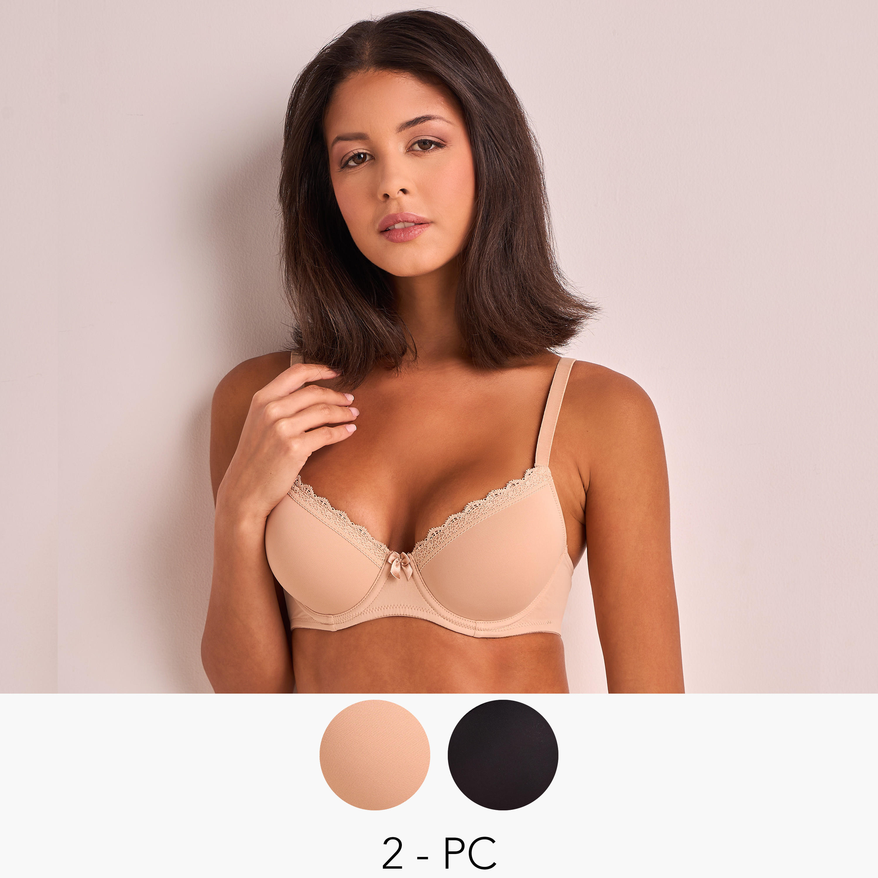 2-Pack Padded Lace Demi Bra -women-clothing-lingerie-bras-image-1
