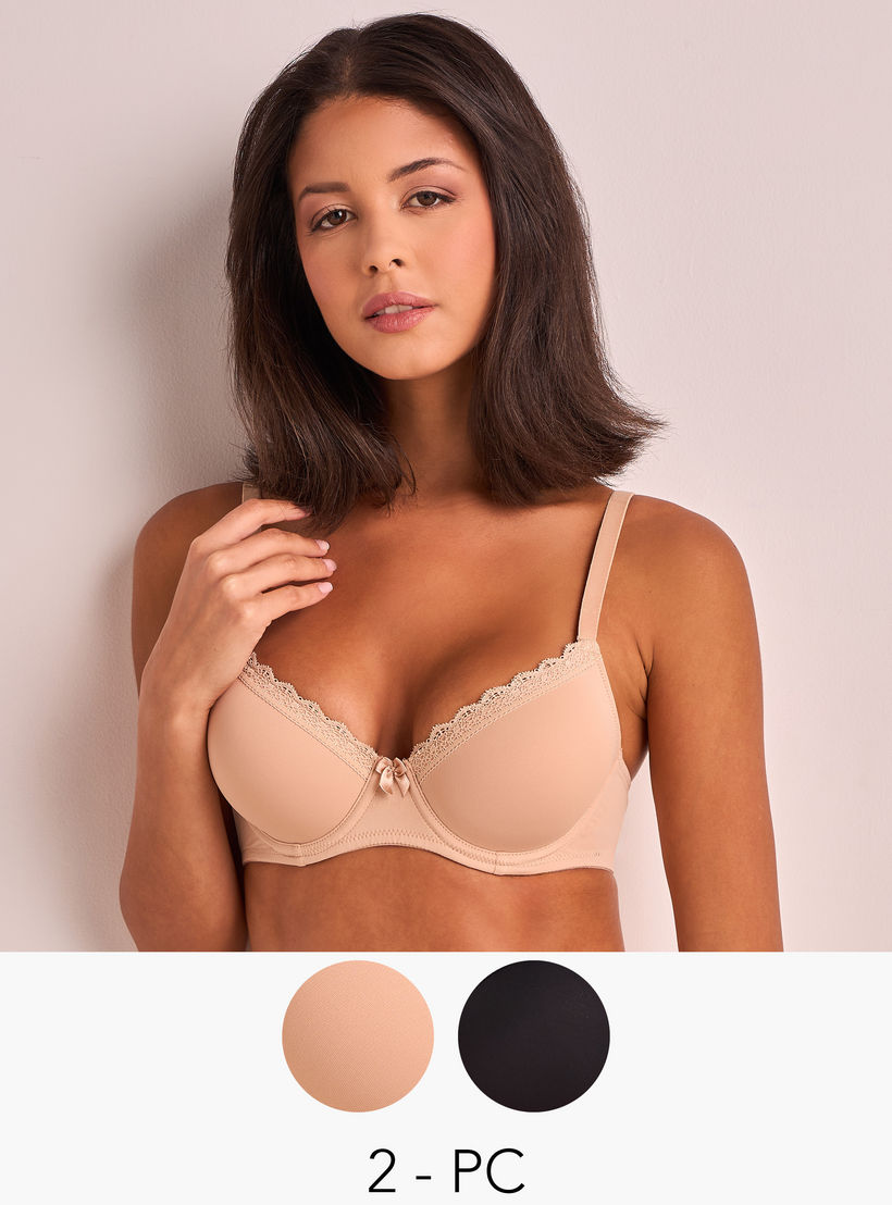 2-Pack Padded Lace Demi Bra -women-clothing-lingerie-bras-image-1