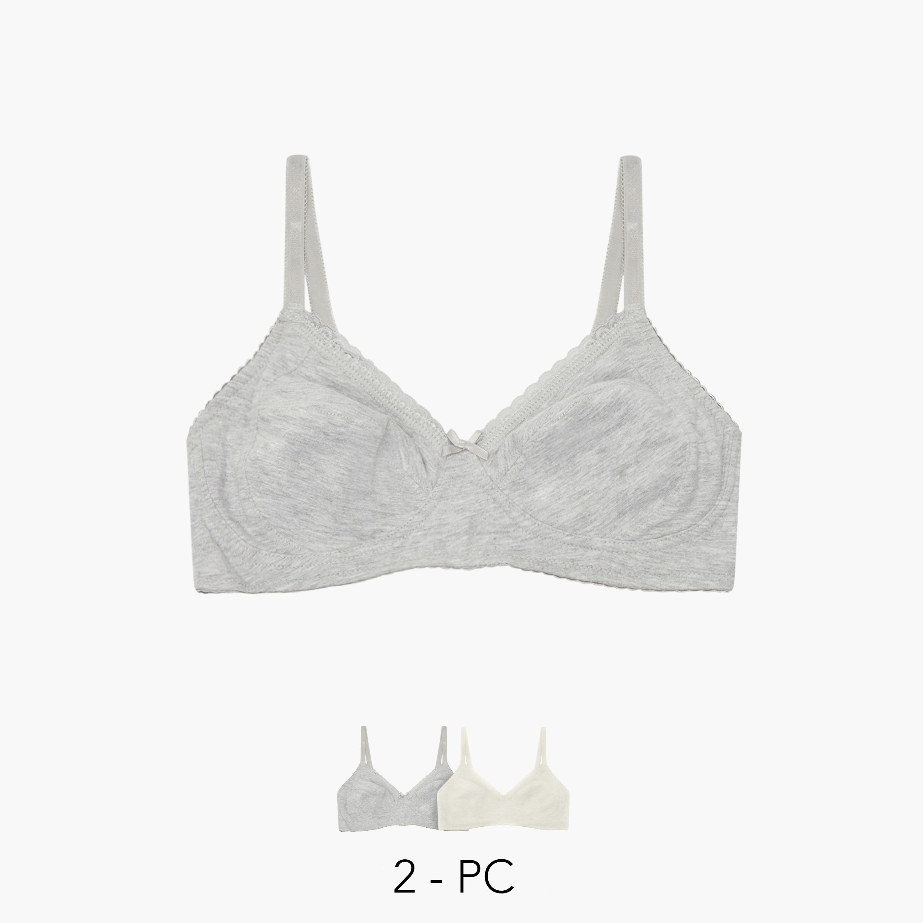 Set of 2 - Bra with Lace Detail and Hook and Eye Closure-women-clothing-lingerie-bras-image-1