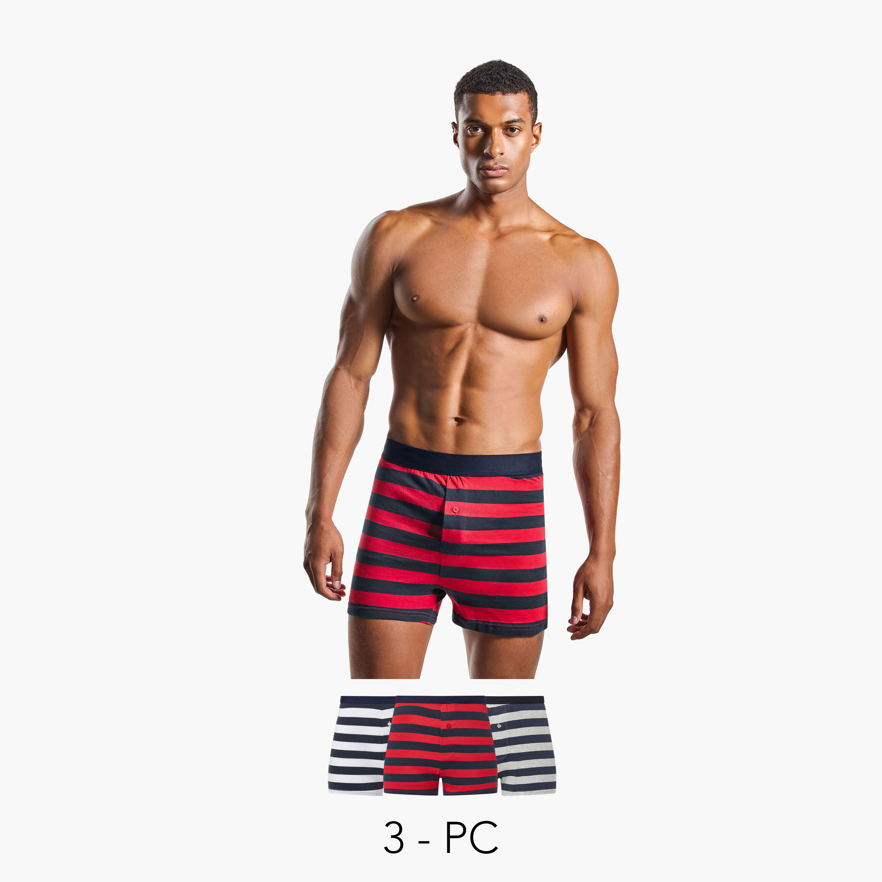 طقم بوكسر 3 قطع بخصر مطّاطي وحماية من البكتيريا-men-clothing-innerwear-underwear-image-1