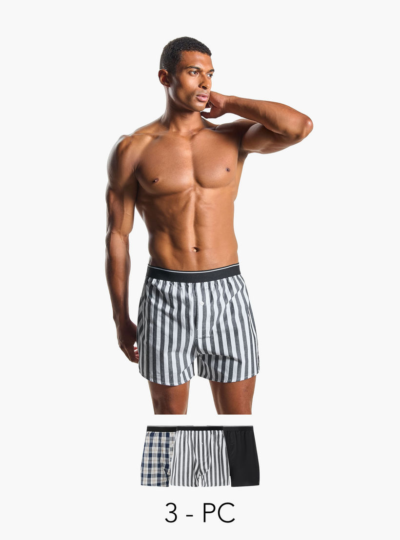طقم بوكسر 3 قطع بخصر مطّاطي وحماية من البكتيريا-men-clothing-innerwear-underwear-image-1