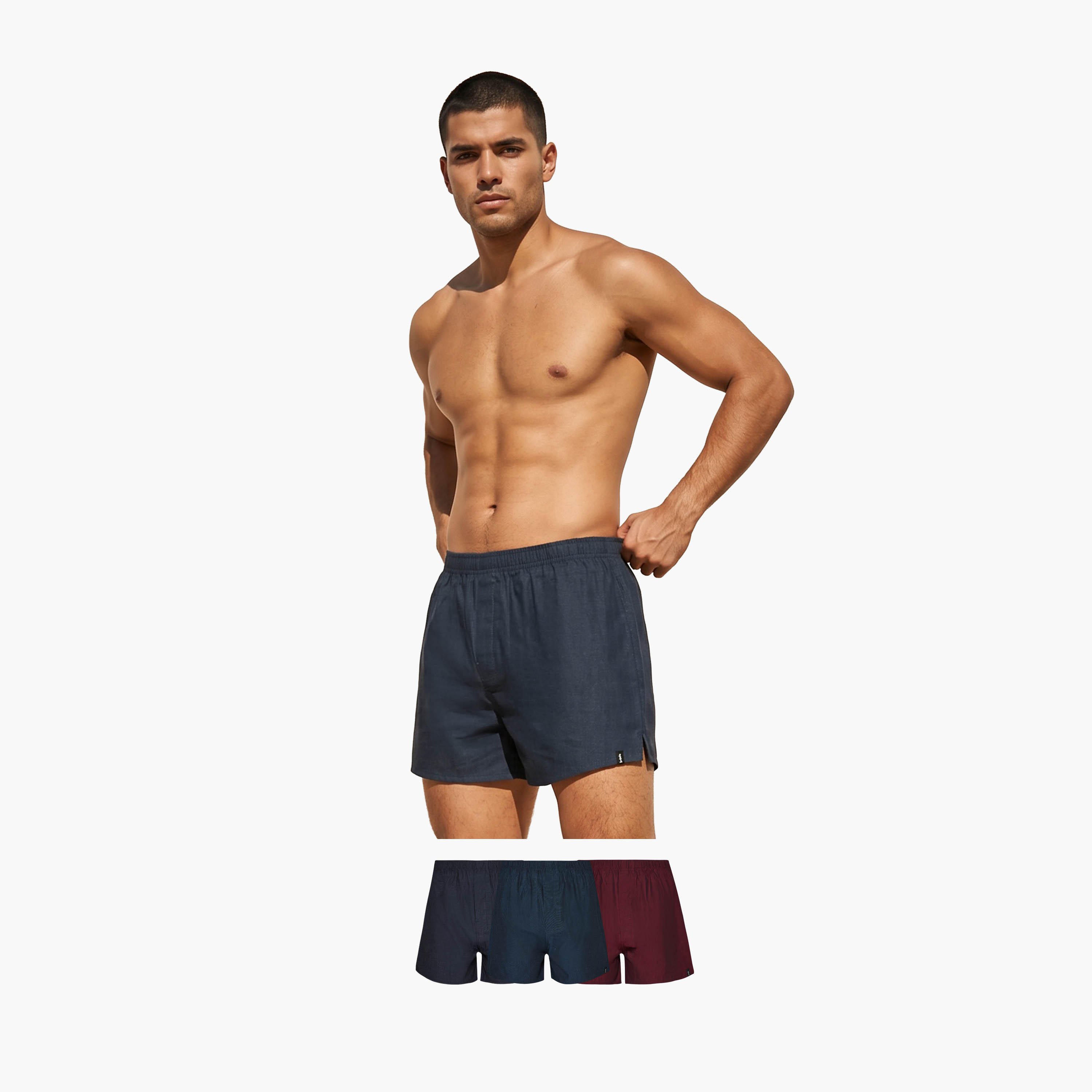 طقم بوكسر 3 قطع بخصر مطّاطي وحماية من البكتيريا-men-clothing-innerwear-underwear-image-1