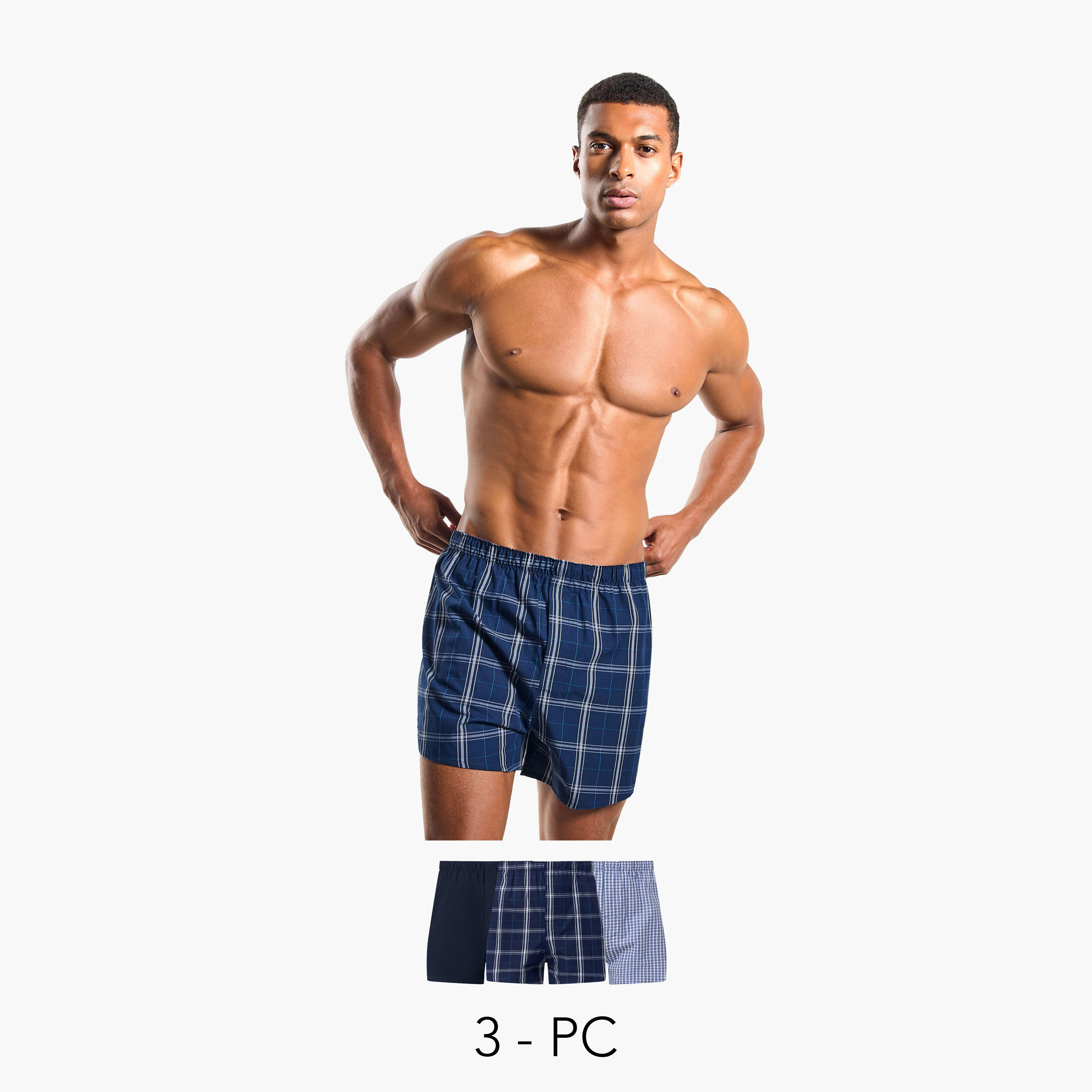 طقم بوكسر 3 قطع بخصر مطّاطي وحماية من البكتيريا-men-clothing-innerwear-underwear-image-1