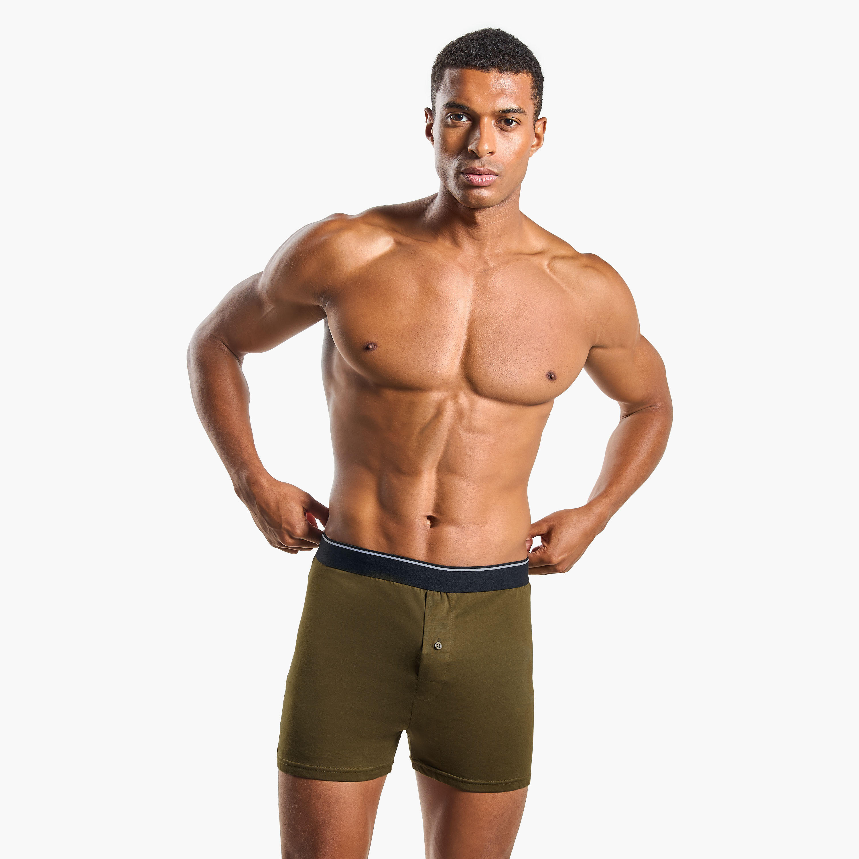 Set of 3 - Boxers with Elasticated Waistband and Antibacterial Protection-men-clothing-innerwear-underwear-image-2