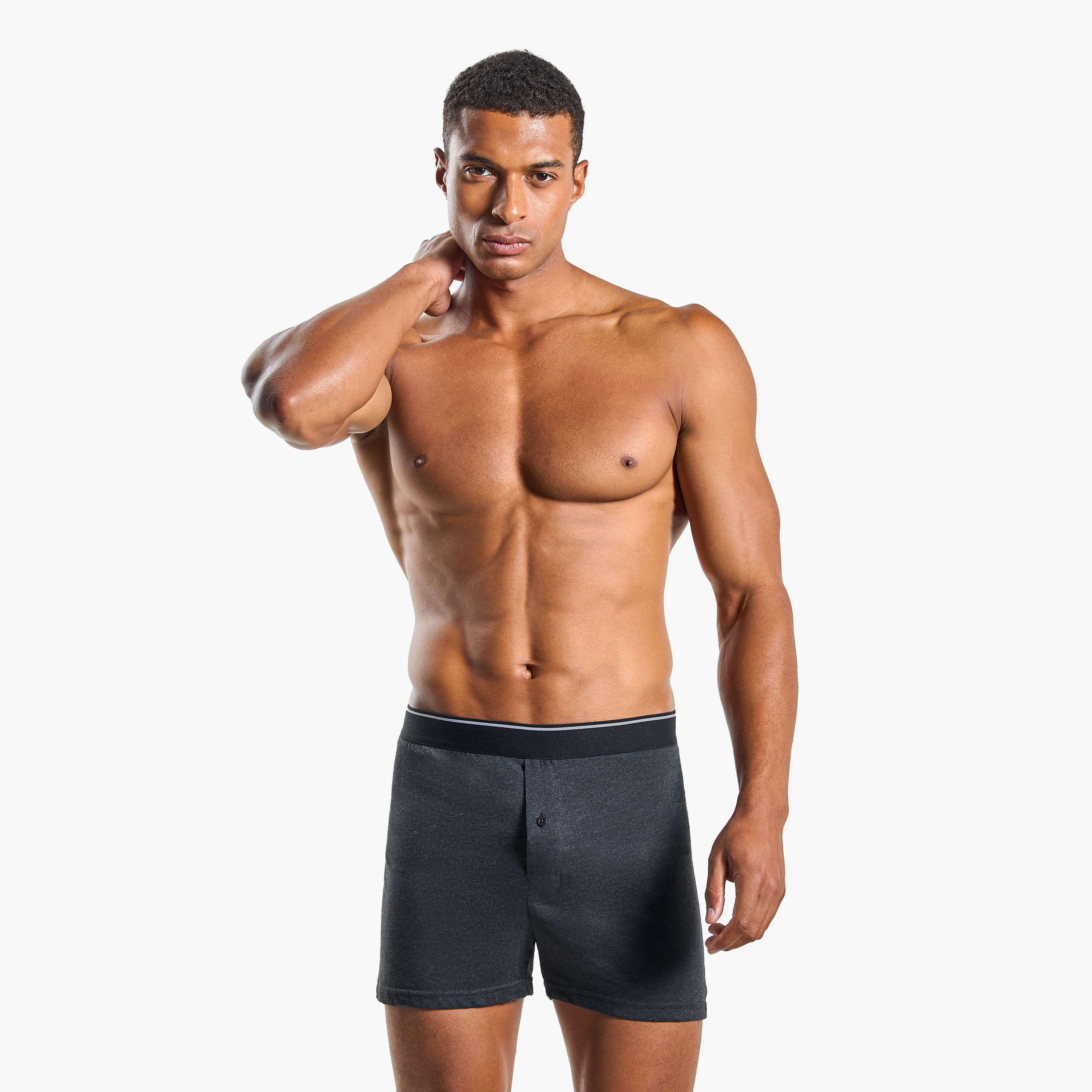 Set of 3 - Boxers with Elasticated Waistband and Antibacterial Protection-men-clothing-innerwear-underwear-image-4
