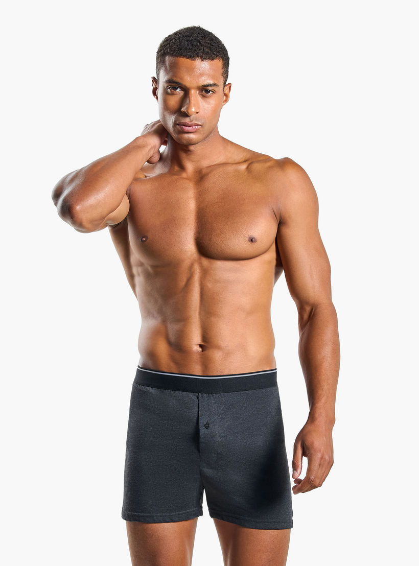 Set of 3 - Boxers with Elasticated Waistband and Antibacterial Protection-men-clothing-innerwear-underwear-image-4