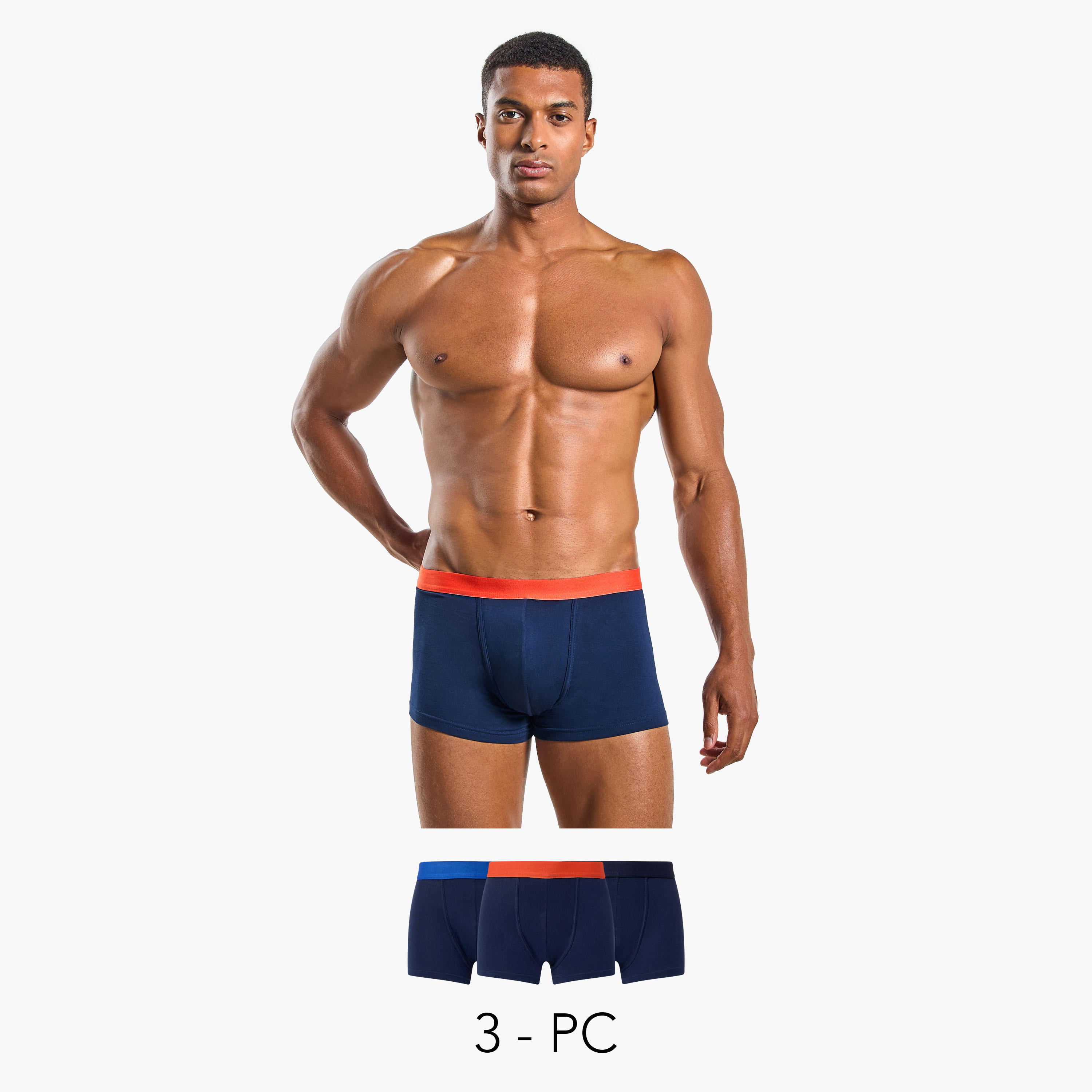 طقم بوكسر 3 قطع بخصر مطّاطي وحماية من البكتيريا-men-clothing-innerwear-underwear-image-1