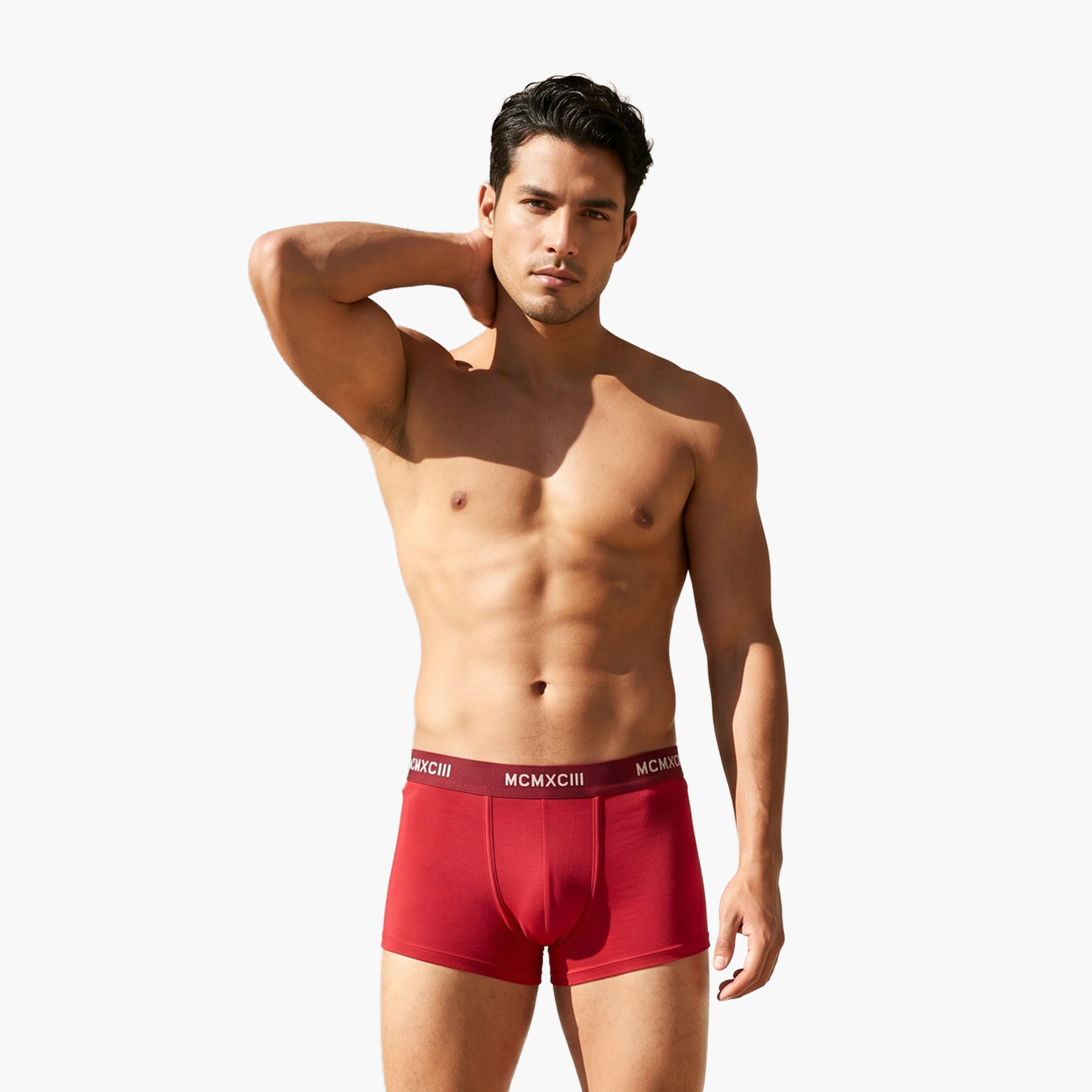 Set of 3 - Trunks with Elasticated Waistband and Antibacterial Protection-men-clothing-innerwear-underwear-image-3