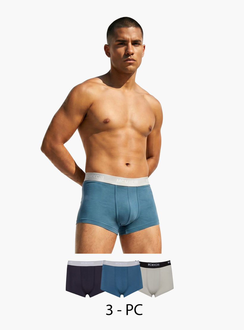 طقم سراويل ترانك 3 قطع بخصر مطّاطي وحماية من البكتيريا-men-clothing-innerwear-underwear-image-1