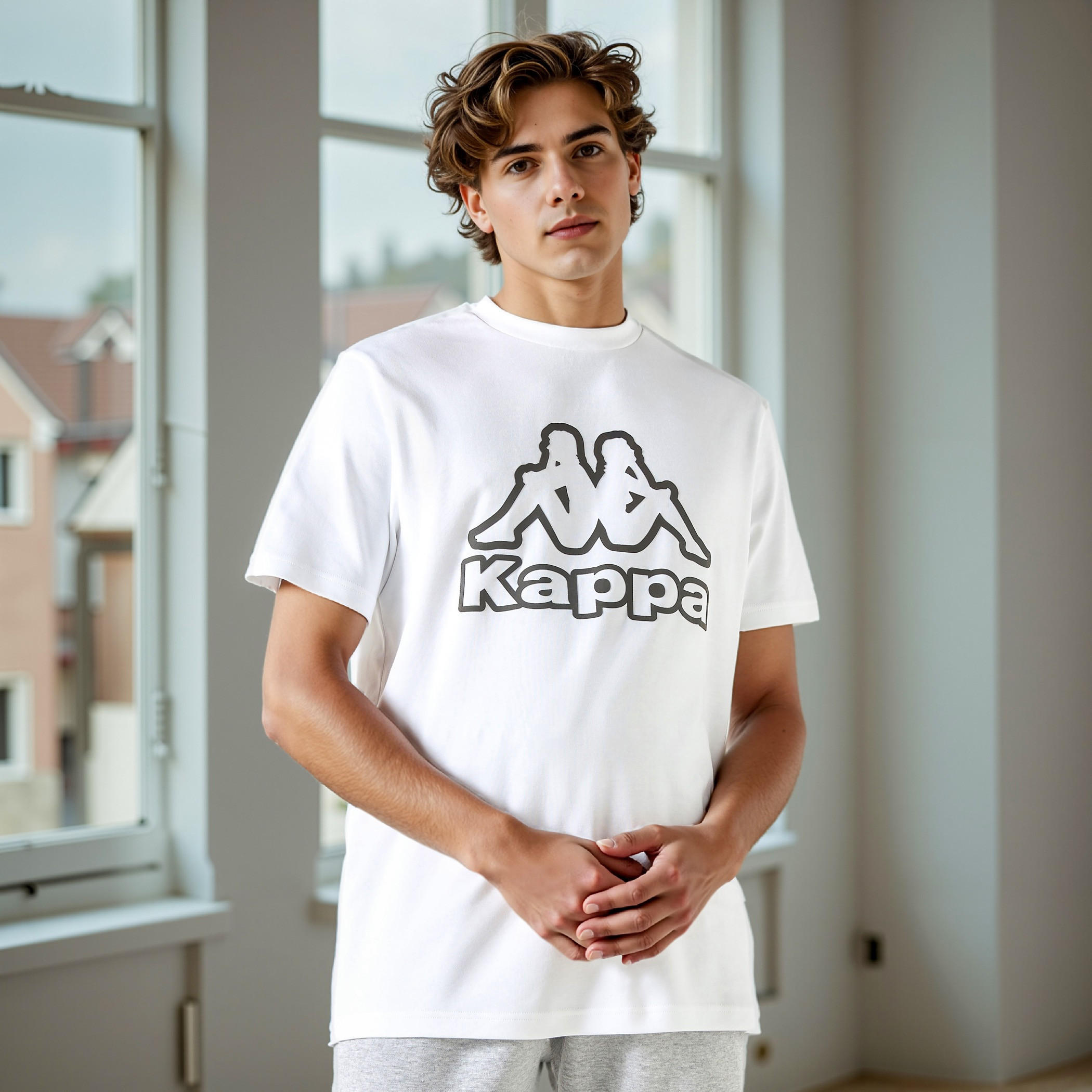 تيشيرت بقصّة عادية وياقة ضيّقة وأكمام قصيرة وطبعات من كابا-men-clothing-tshirtsandpolos-tshirts-image-5