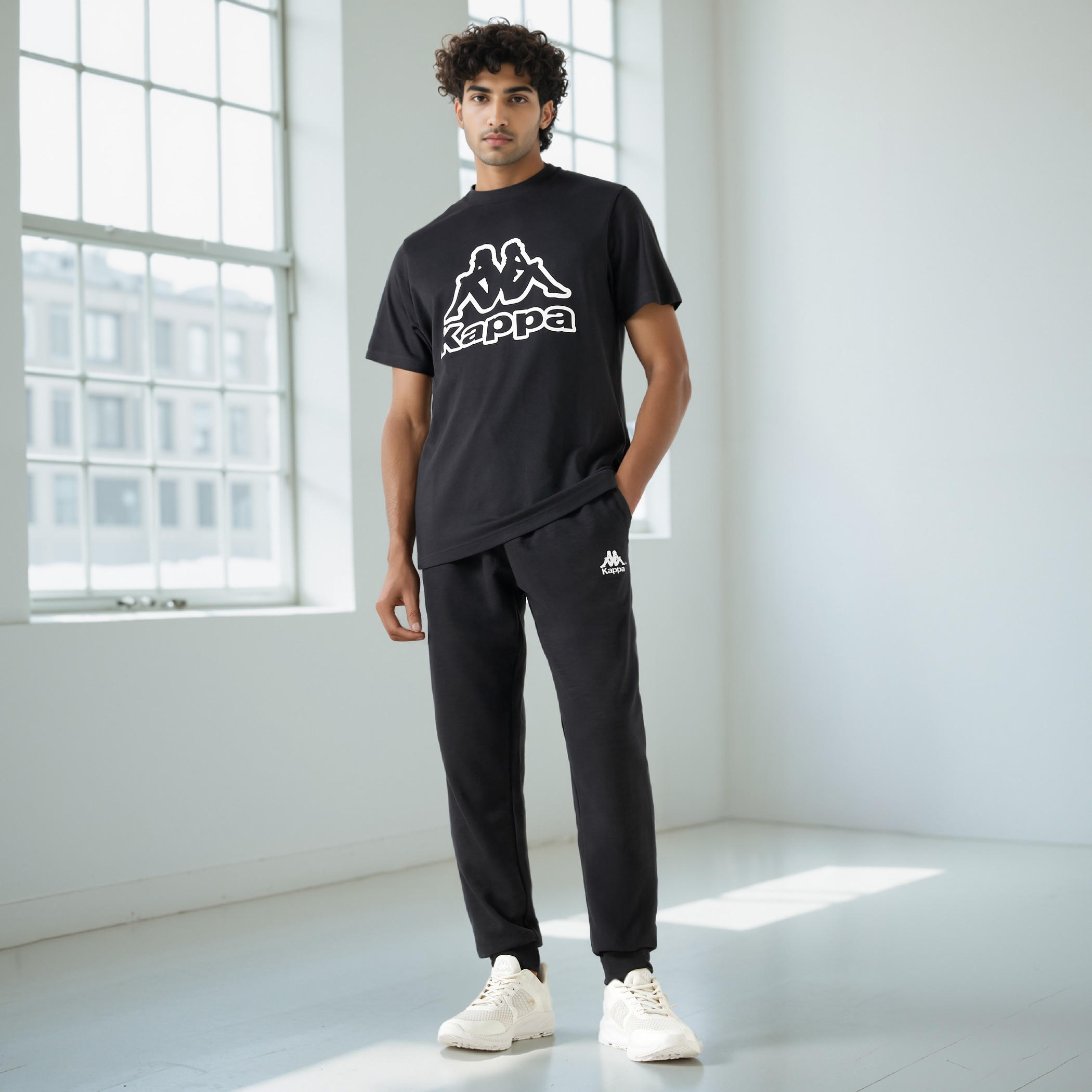 بنطلون رياضي بقصّة مريحة ورباط إغلاق وجيوب من كابا-men-clothing-sportswearandactivewear-bottoms-joggers-image-2