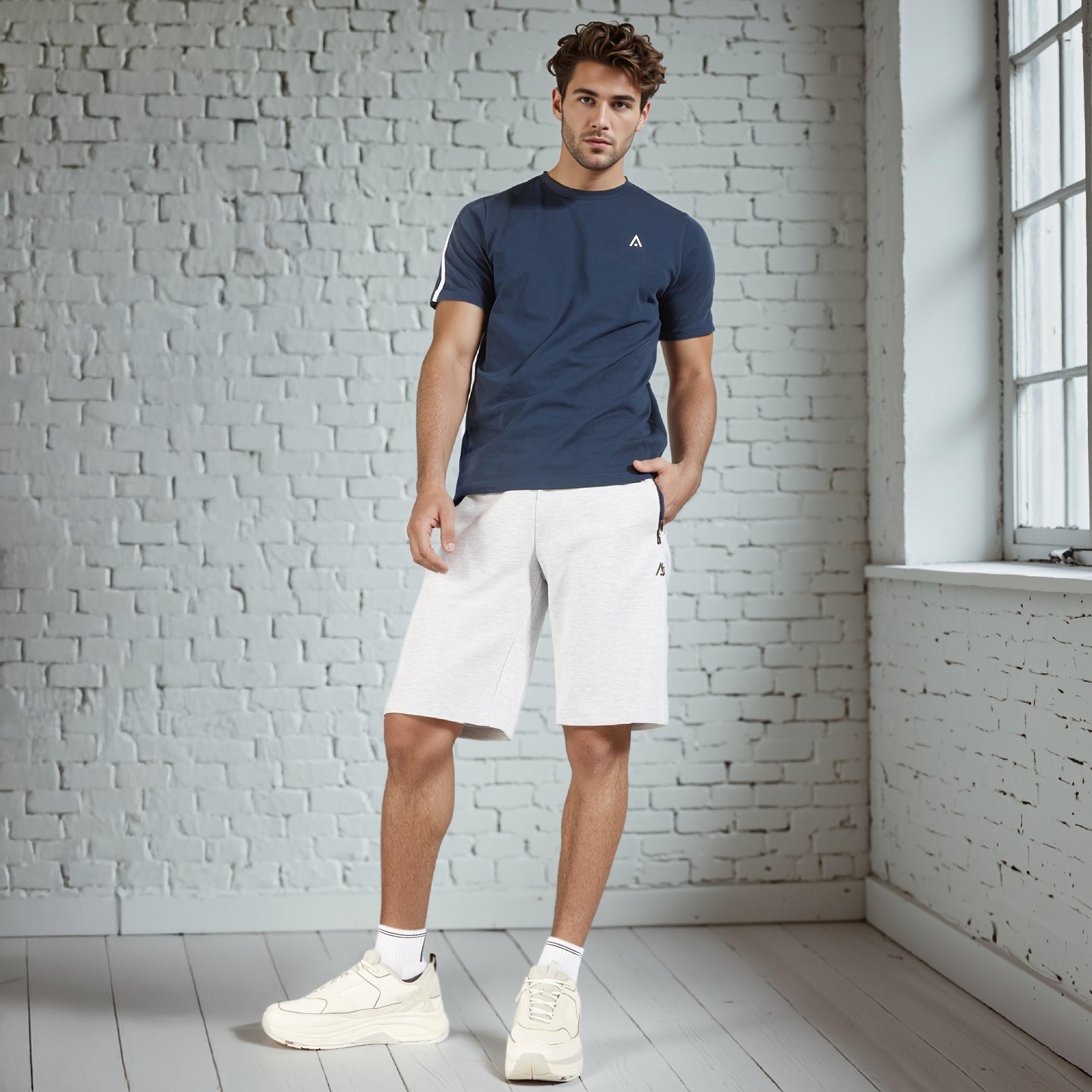 Shorts with Drawstring Closure and Zip Pockets-men-clothing-sportswearandactivewear-bottoms-image-2