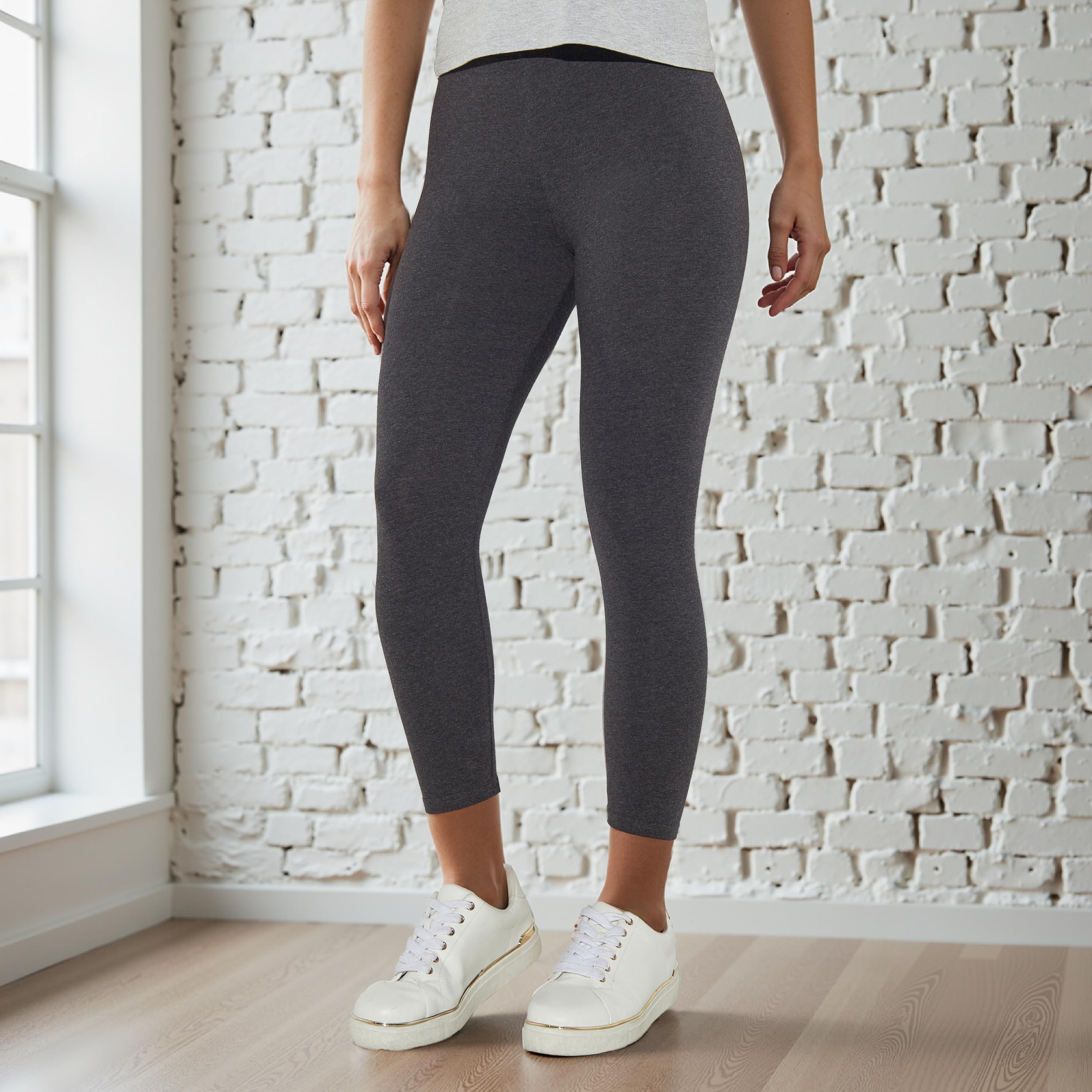 ليقنز قطني قصير فائق التمدد بخصر عالي مرن ومريح-women-clothing-bottoms-leggings-image-1