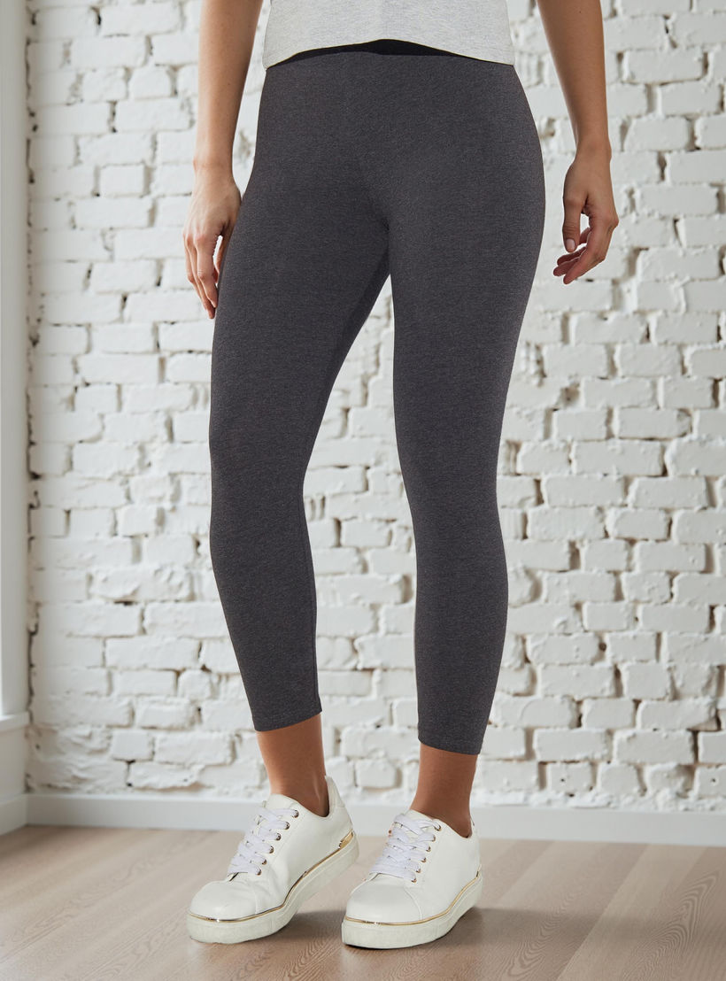 ليقنز قطني قصير فائق التمدد بخصر عالي مرن ومريح-women-clothing-bottoms-leggings-image-1