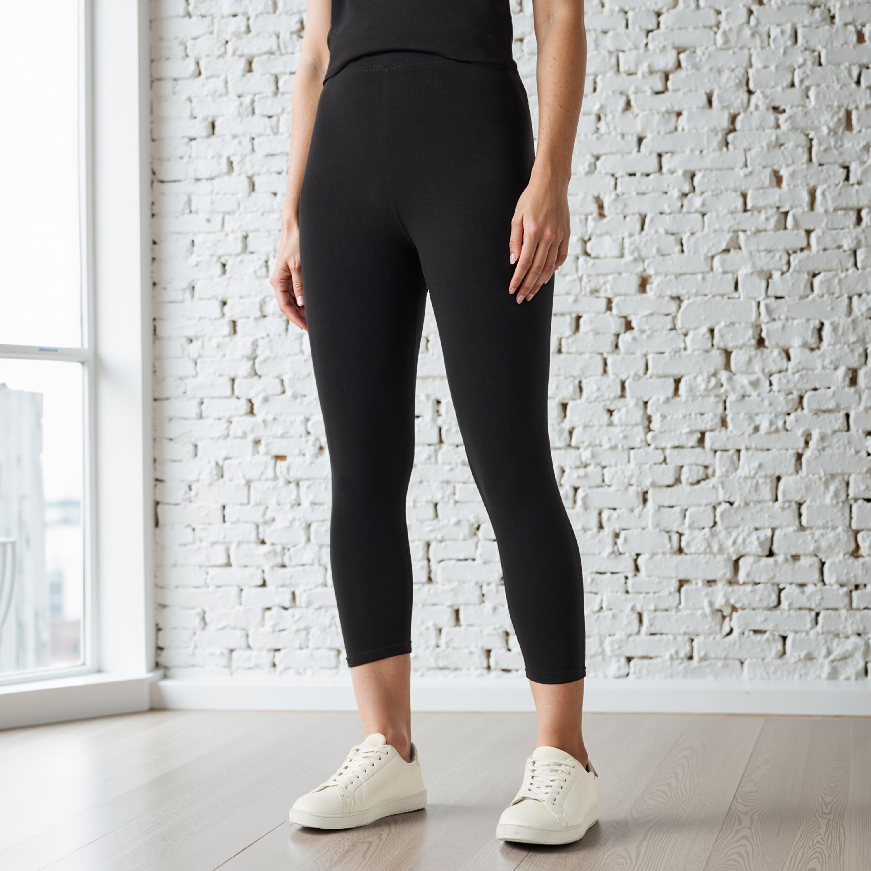 High Waist Cropped UltraStretch Cotton Leggings with FlexiComfort Waist-women-clothing-bottoms-leggings-image-1