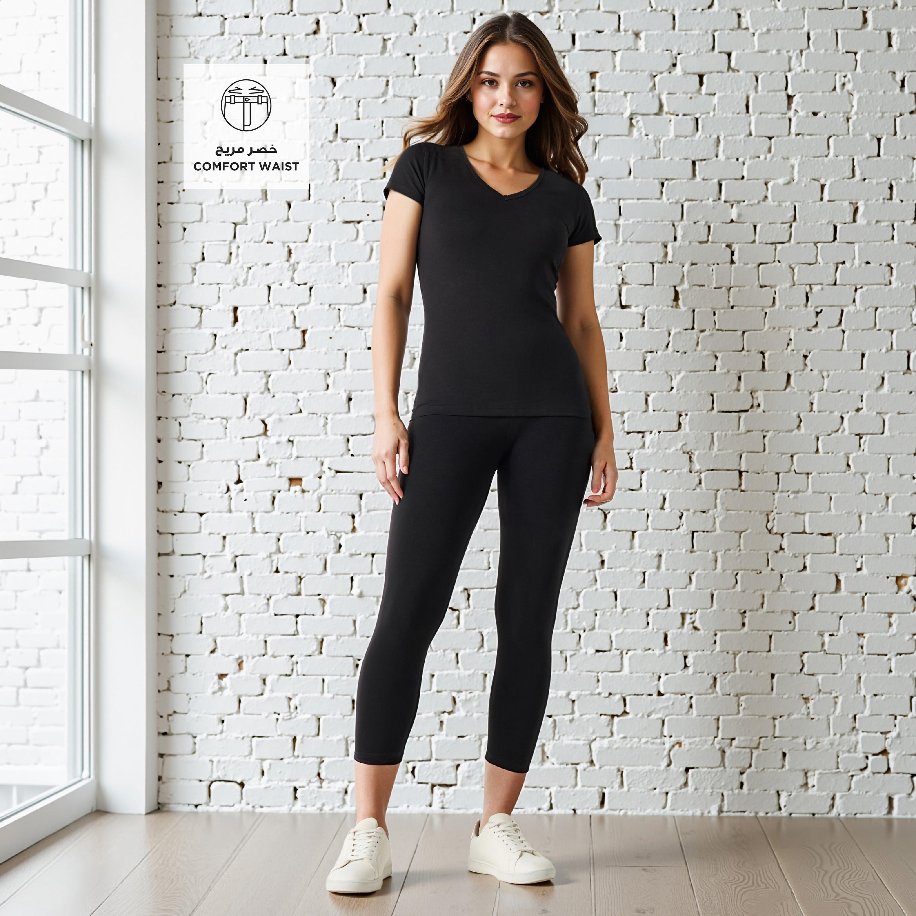 High Waist Cropped UltraStretch Cotton Leggings with FlexiComfort Waist-women-clothing-bottoms-leggings-image-2