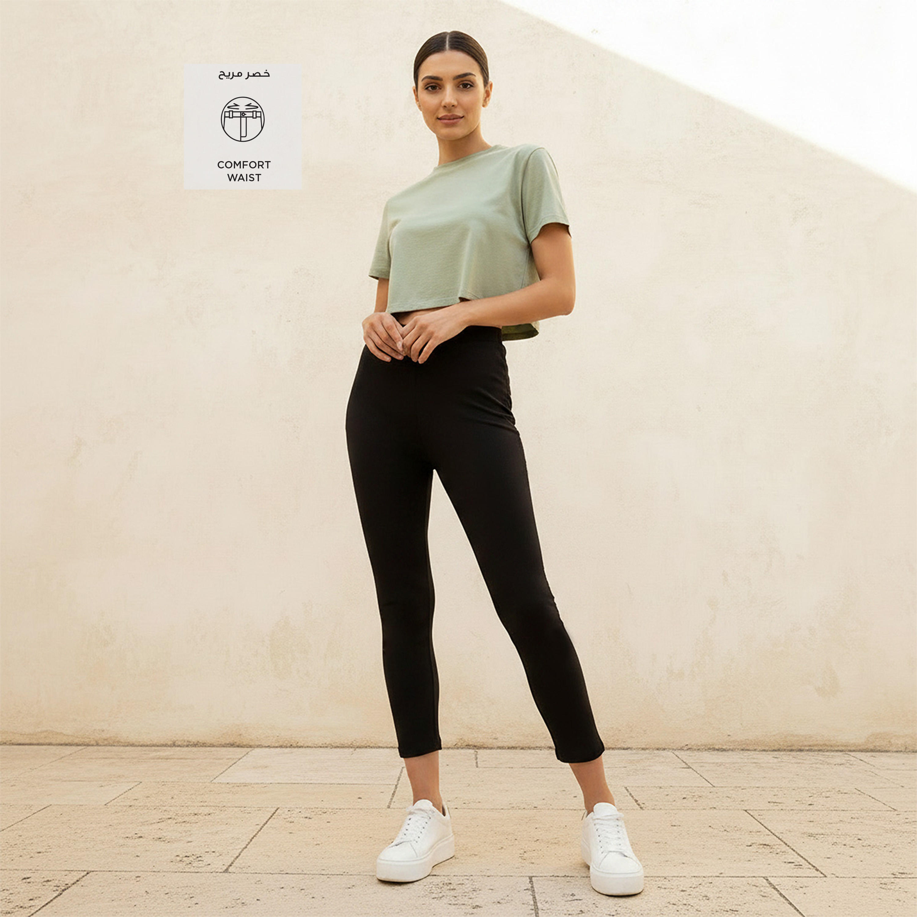 High Waist Cropped UltraStretch Cotton Leggings with FlexiComfort Waist-PROMO_SP_KSA_3_BUY2FORSAR49_130625-image-3
