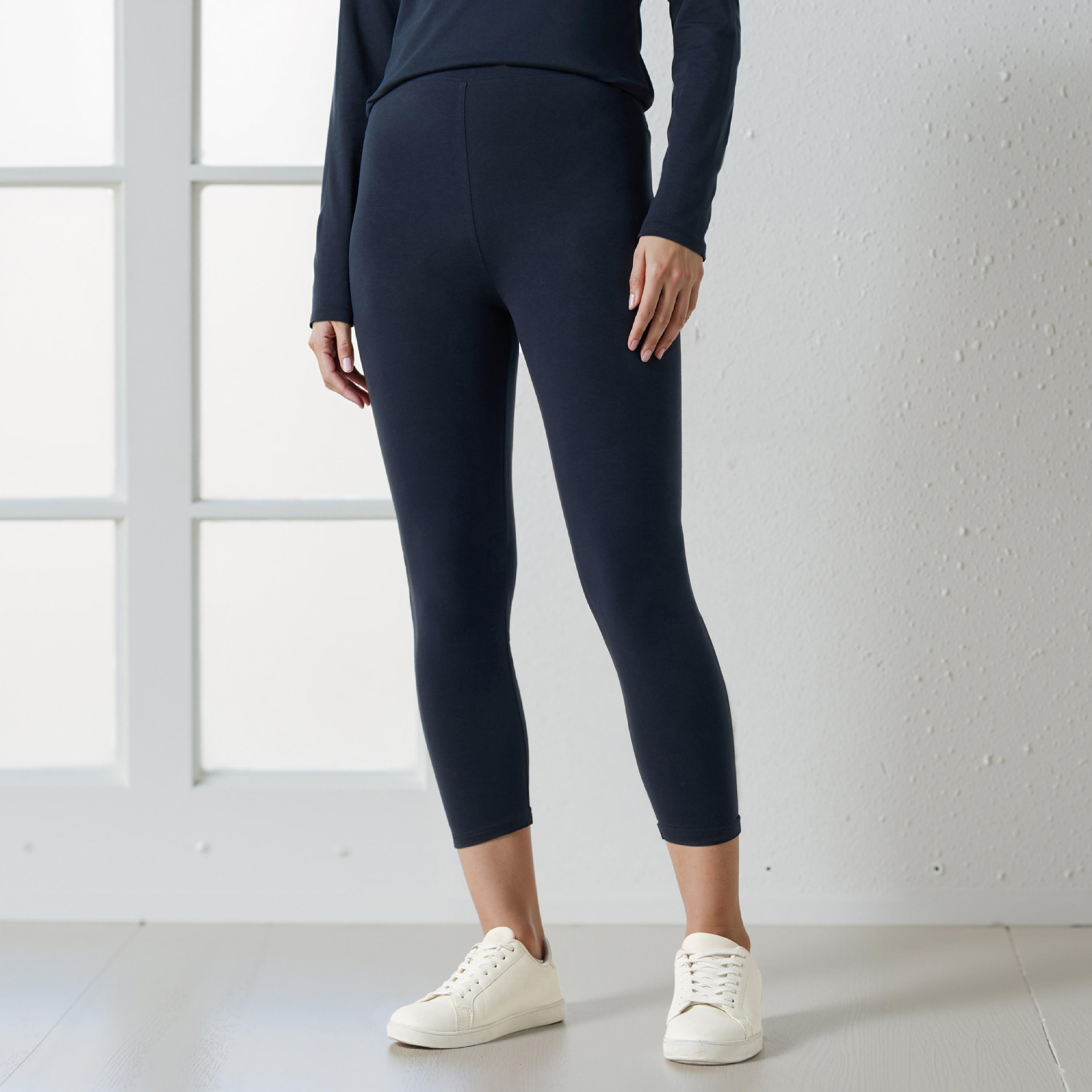 High Waist Cropped UltraStretch Cotton Leggings with FlexiComfort Waist-women-clothing-bottoms-leggings-image-1