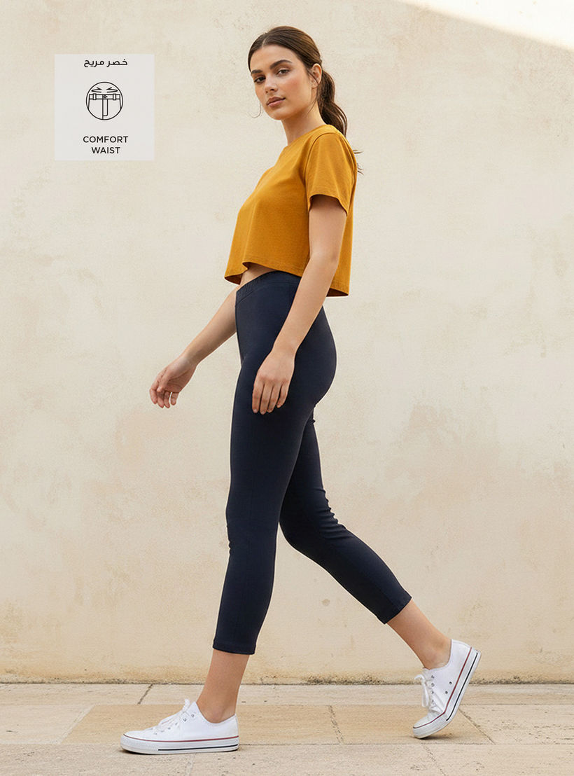 High Waist Cropped UltraStretch Cotton Leggings with FlexiComfort Waist-PROMO_SP_KSA_3_BUY2FORSAR49_130625-image-3