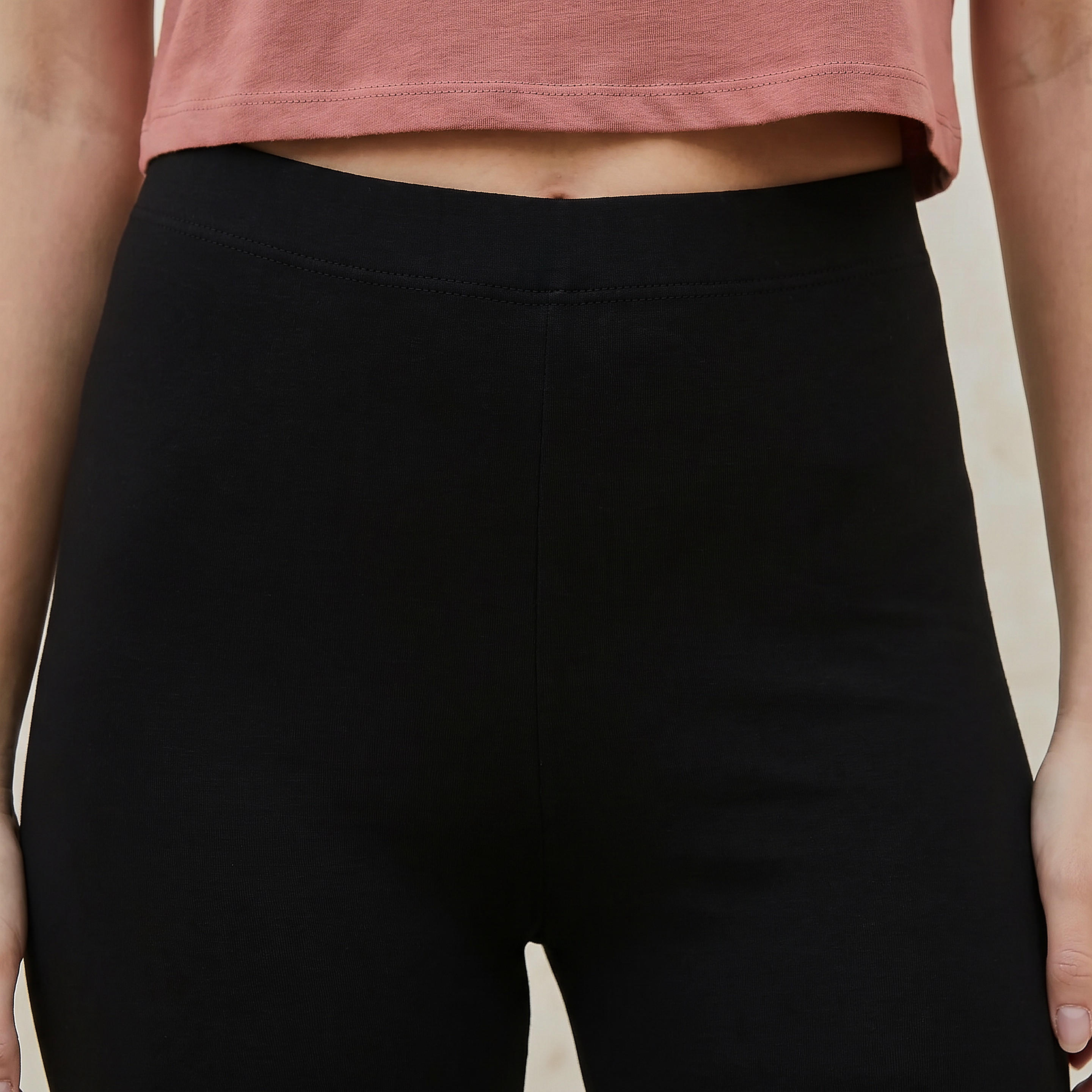 Splash Basics High Waist Full Length UltraStretch Cotton Leggings with Elasticated Waist-women-clothing-leggings-image-2