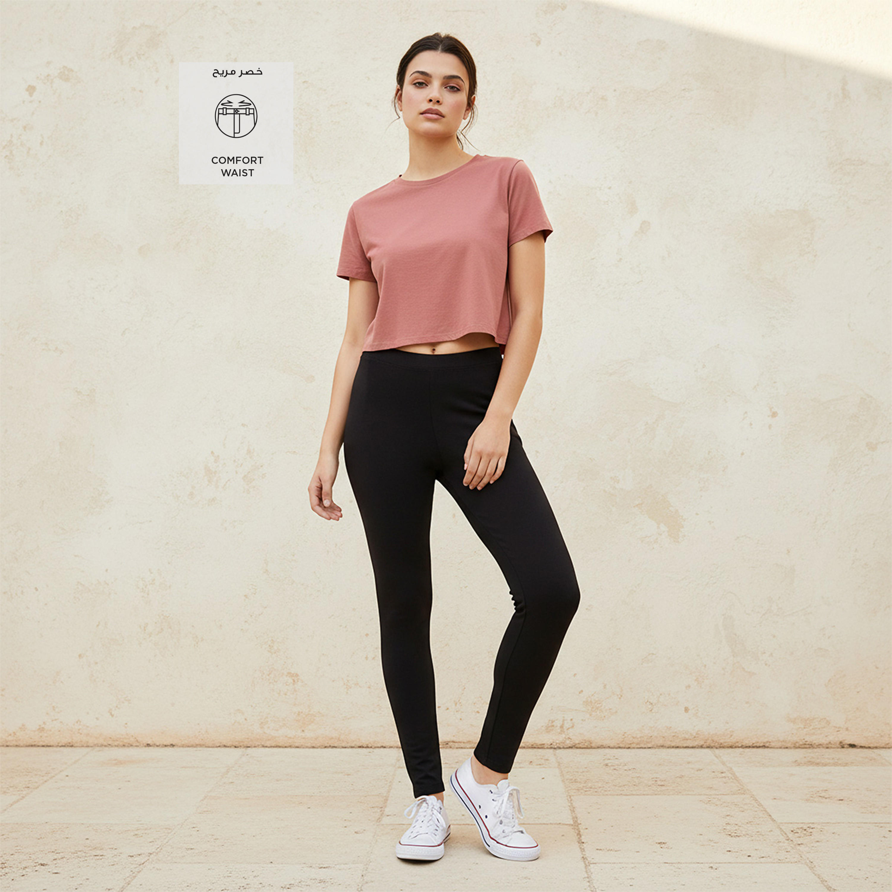 Splash Basics High Waist Full Length UltraStretch Cotton Leggings with Elasticated Waist-women-clothing-leggings-image-3