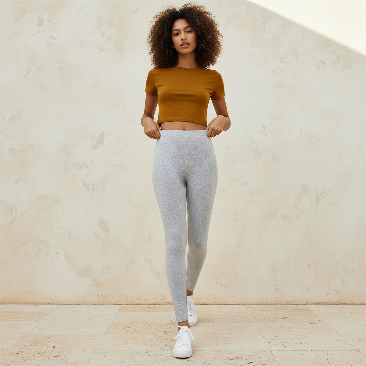 Splash Basics High Waist Full Length UltraStretch Cotton Leggings with Elasticated Waist-women-clothing-leggings-image-5