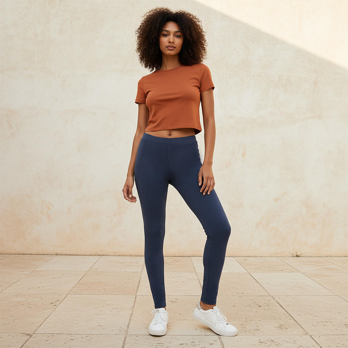 Splash Basics High Waist Full Length UltraStretch Cotton Leggings with Elasticated Waist-women-clothing-leggings-image-3