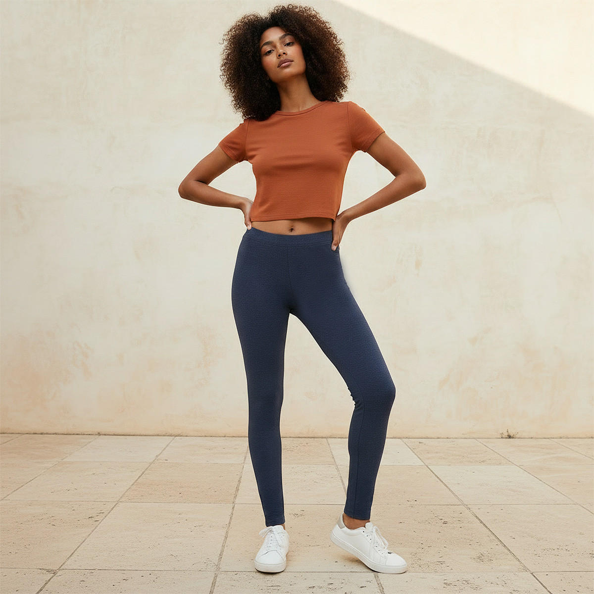 Splash Basics High Waist Full Length UltraStretch Cotton Leggings with Elasticated Waist-women-clothing-leggings-image-5