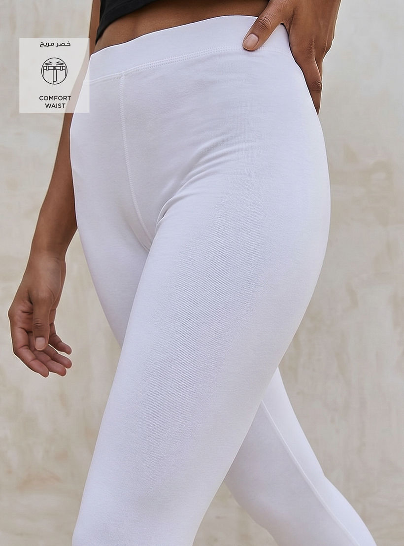 Splash Basics High Waist Full Length UltraStretch Cotton Leggings with Elasticated Waist-women-clothing-leggings-image-2
