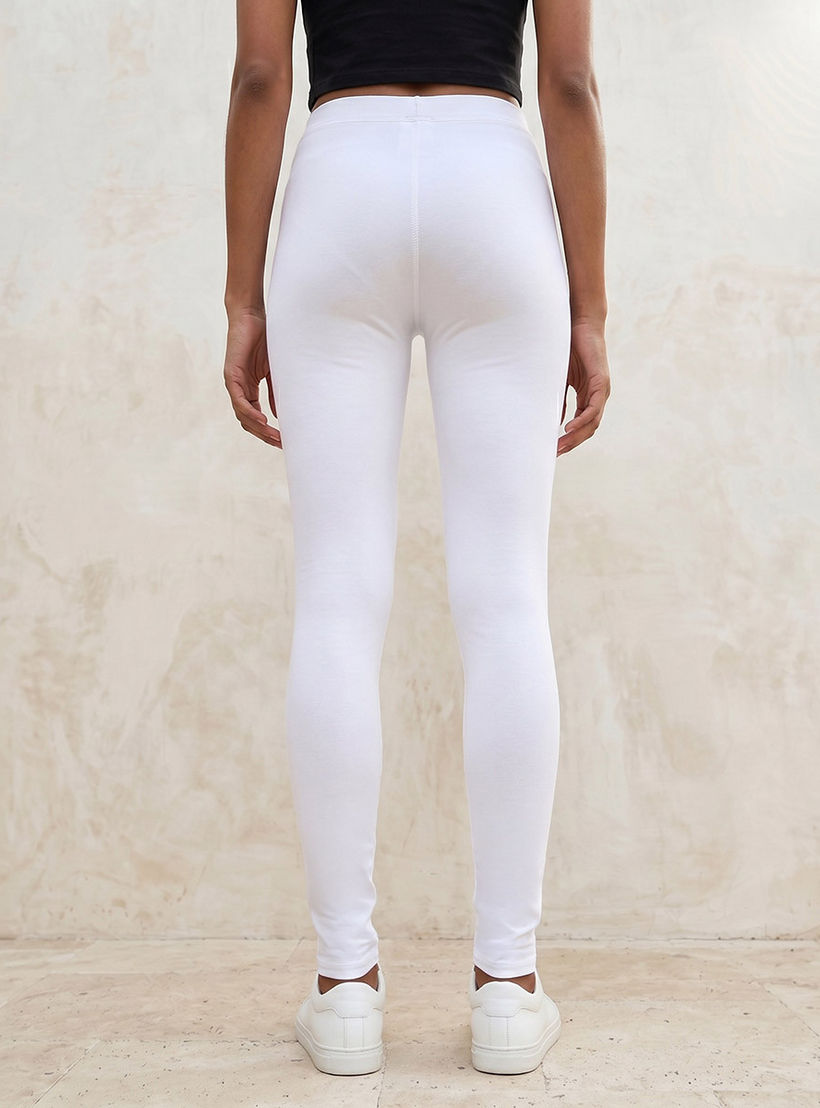 Splash Basics High Waist Full Length UltraStretch Cotton Leggings with Elasticated Waist-women-clothing-leggings-image-4