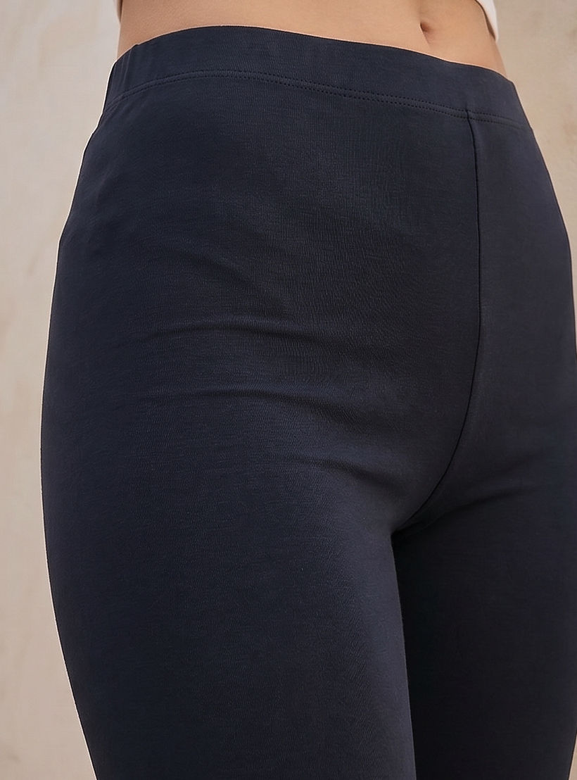 Splash Basics High Waist Full Length UltraStretch Cotton Leggings with Elasticated Waist-women-clothing-leggings-image-2