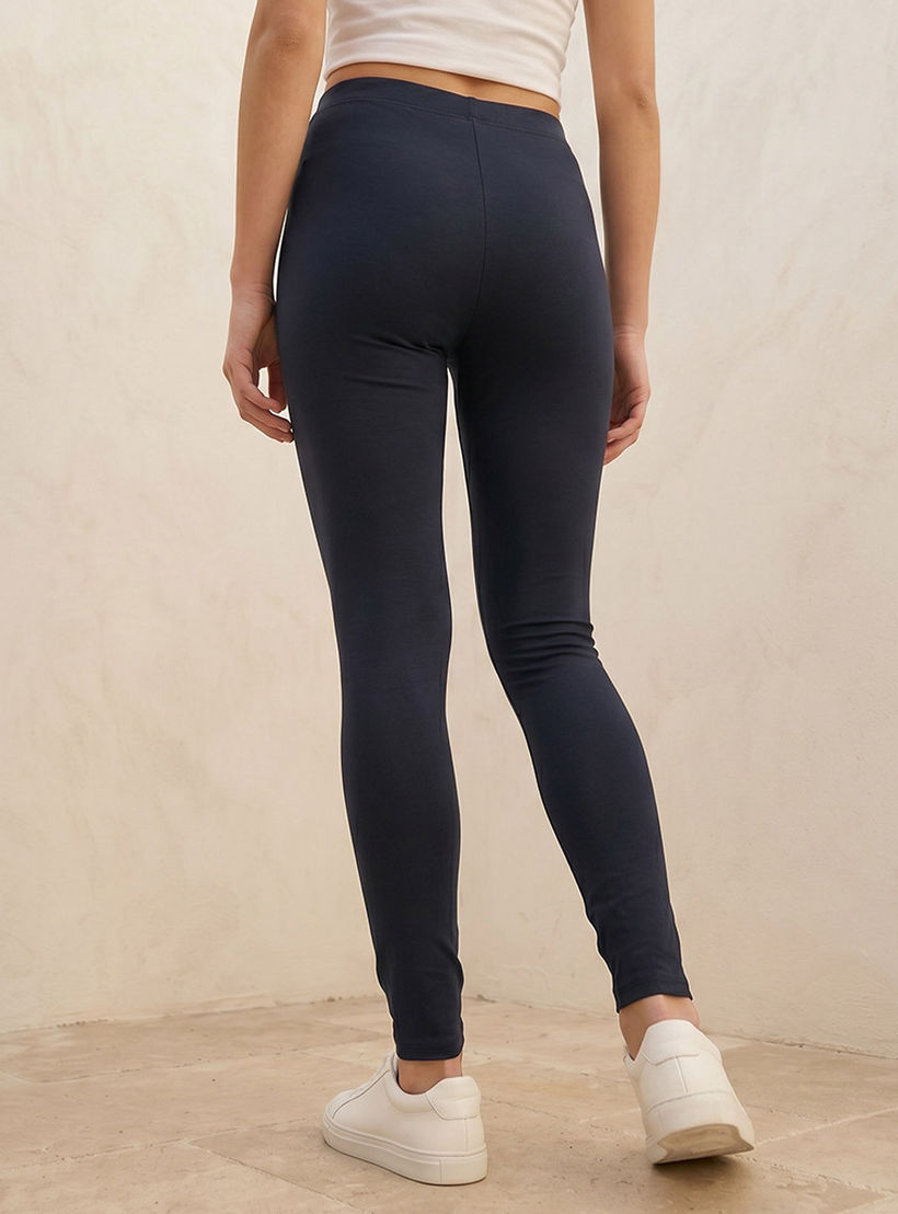 Splash Basics High Waist Full Length UltraStretch Cotton Leggings with Elasticated Waist-women-clothing-leggings-image-4
