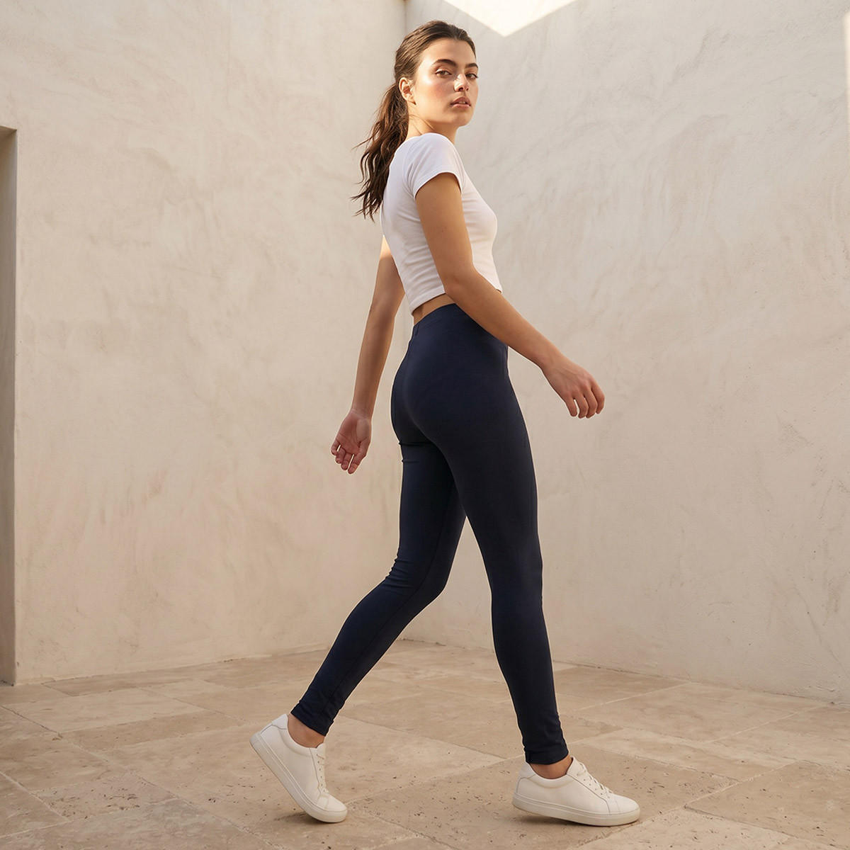 Splash Basics High Waist Full Length UltraStretch Cotton Leggings with Elasticated Waist-women-clothing-leggings-image-5