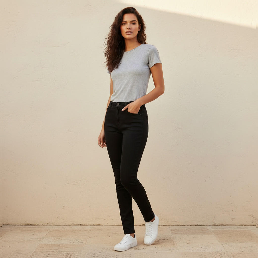 بنطلون جينز بقصة ضيقة وخصر متوسط-women-clothing-bottoms-jeans-image-3