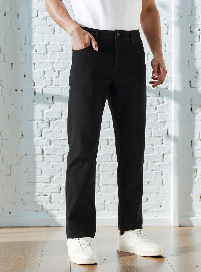 بنطلون جينز رجالي بقصة مستقيمة وخصر عالي-men-clothing-jeans-image-1