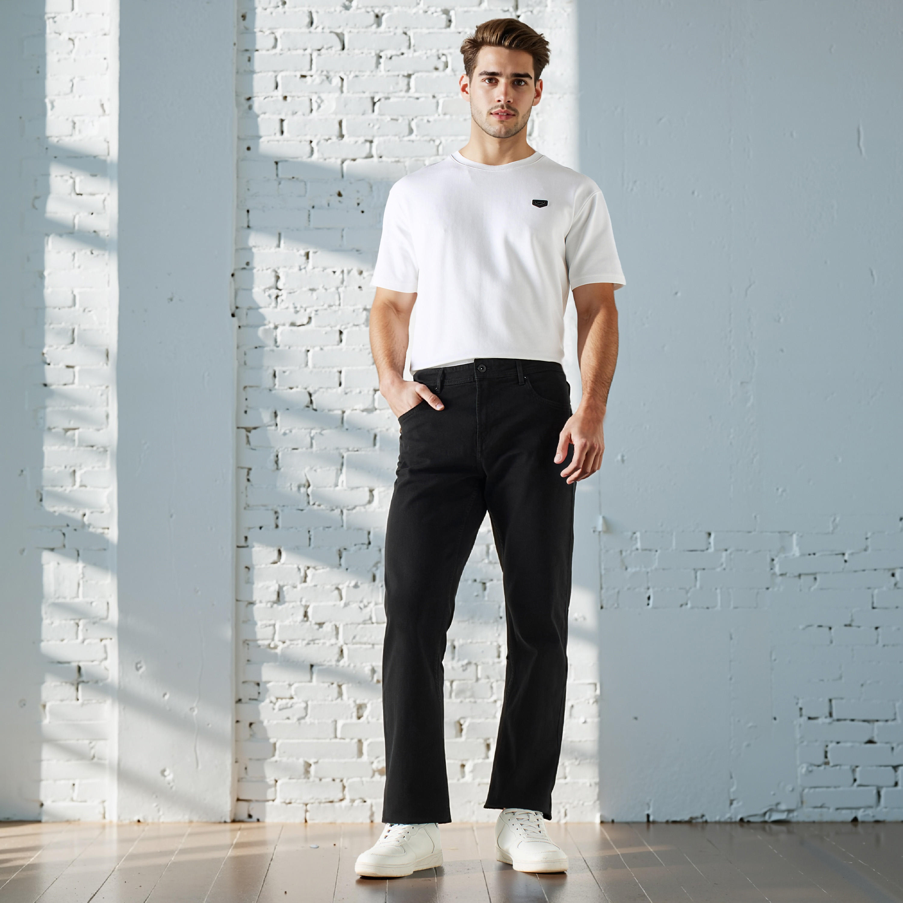 بنطلون جينز رجالي بقصة مستقيمة وخصر عالي-men-clothing-jeans-image-2