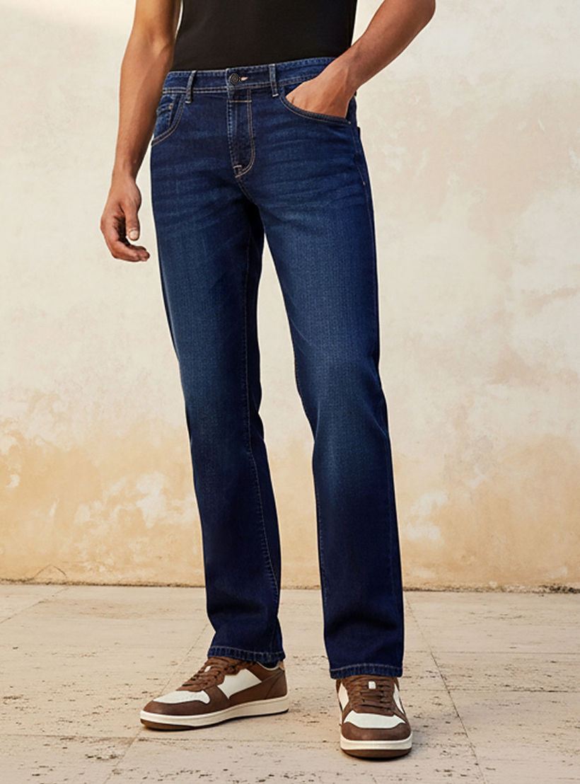 بنطلون جينز رجالي بقصة مستقيمة وخصر عالي-men-clothing-jeans-image-1